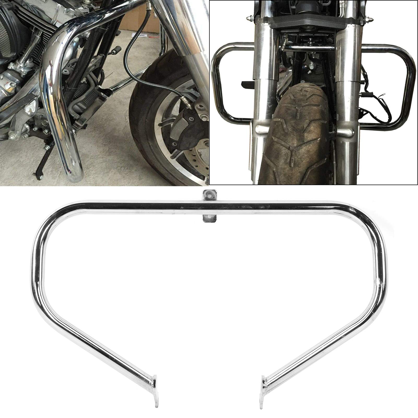 2008-Later Kingpin/Vegas/Hammer/Gunner/Judge Front Engine Guard Highway Crash Bar - Silver | Heavy-Duty Motorcycle Protection for Road Safety & Long Rides