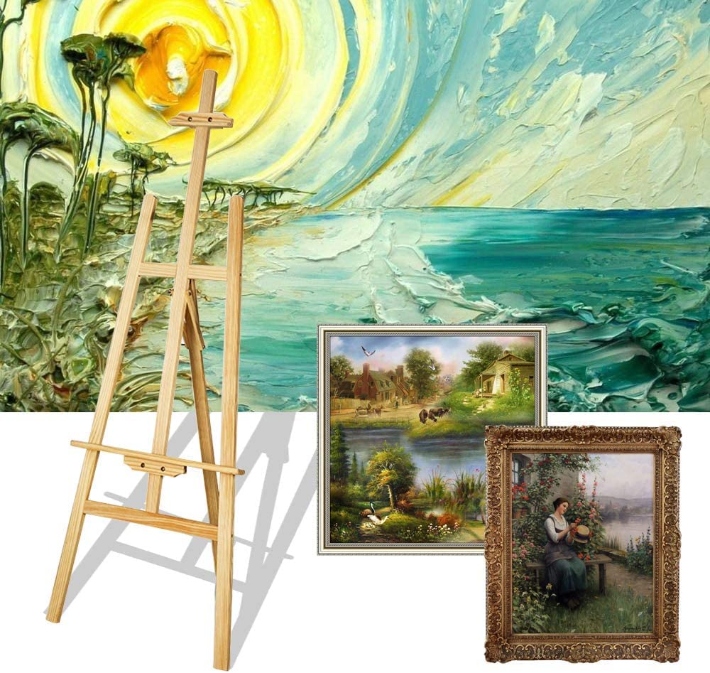 Professional 1.5M Adjustable Artist Easel Stand - Foldable Tripod Painting Holder for Canvas, Sketch & Wedding Exhibition | Studio & Outdoor Art Easel for Drawing, Painting & Display