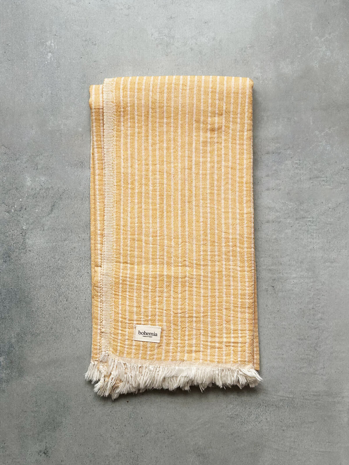 Premium Portobello Hammam Towel - Soft & Absorbent Mustard Turkish Bath Towel for Spa, Beach, Yoga & Travel - Lightweight & Quick-Drying