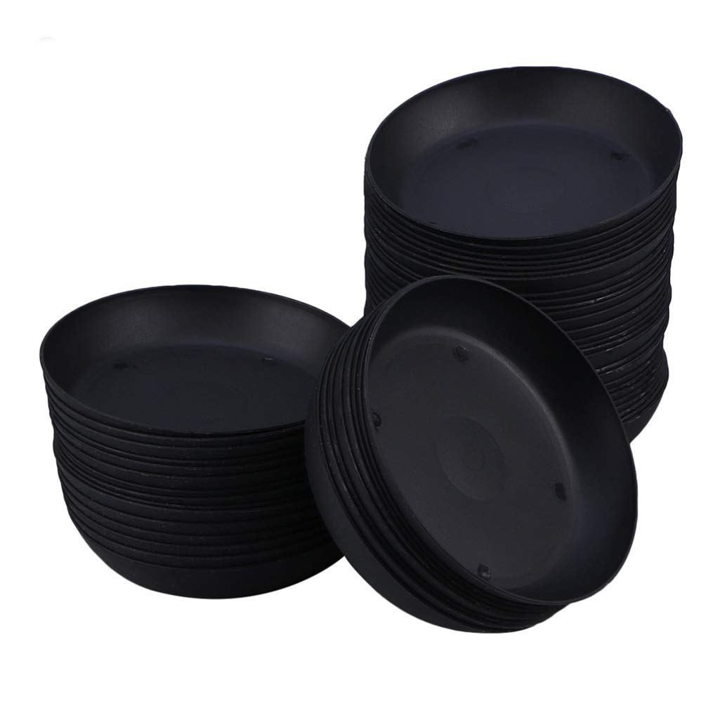 UPKOCH 30 Pack Black Round Succulent Plant Pot Trays - Durable Flowerpot Saucers for Indoor & Outdoor Plants - Perfect for Drainage Protection on Windowsills, Decks, and Garden Shelves