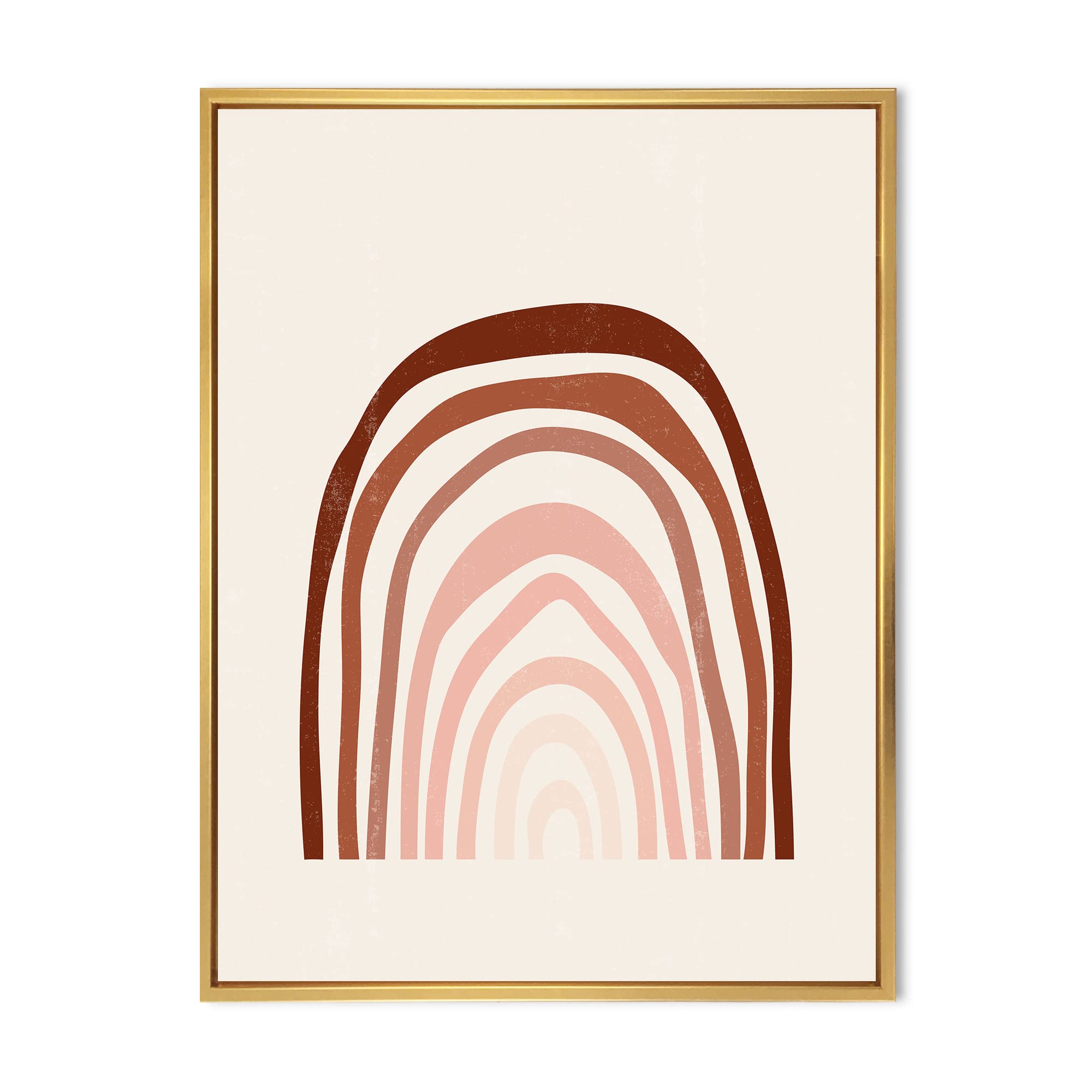 Terracotta Minimalist Boho Rainbow I - Modern Framed Canvas Wall Art Print for Living Room, Bedroom & Office Decor | Handmade Home Decoration