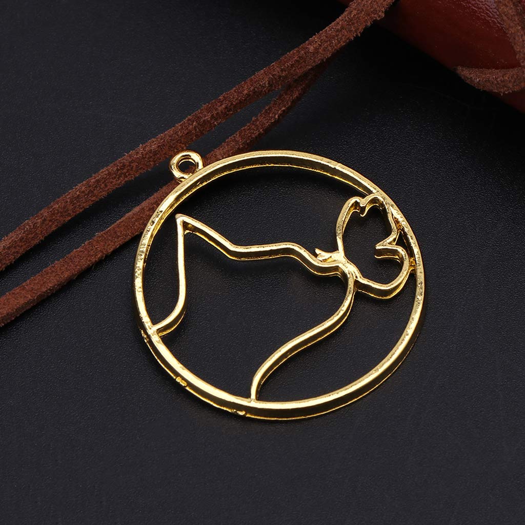 6Pcs Cute Cartoon Animal Open Bezel Charms - Blank Resin Pendants with Hollow Metal Frames for DIY Jewelry Making - Perfect for Necklaces, Bracelets & Keychains (Cat/Kitten Design) - Great for Handmade Gifts & Craft Projects