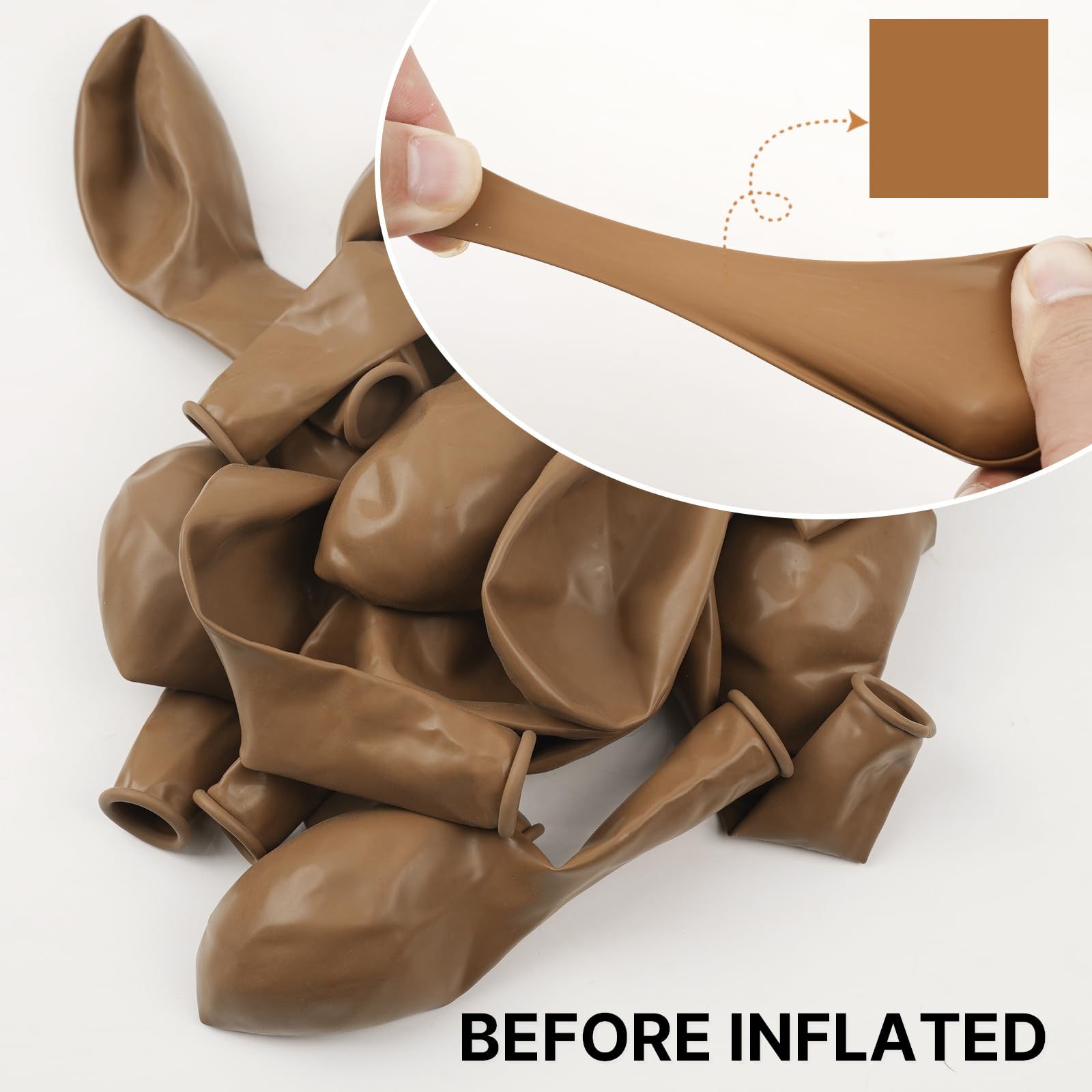 120 Pack 5 Inch Matte Caramel Brown Balloons for Balloon Garland & Arch - Boho Party Decorations, Birthday Wedding Decor (Brown-F10) - Perfect for Rustic Weddings, Baby Showers & Fall Themed Events