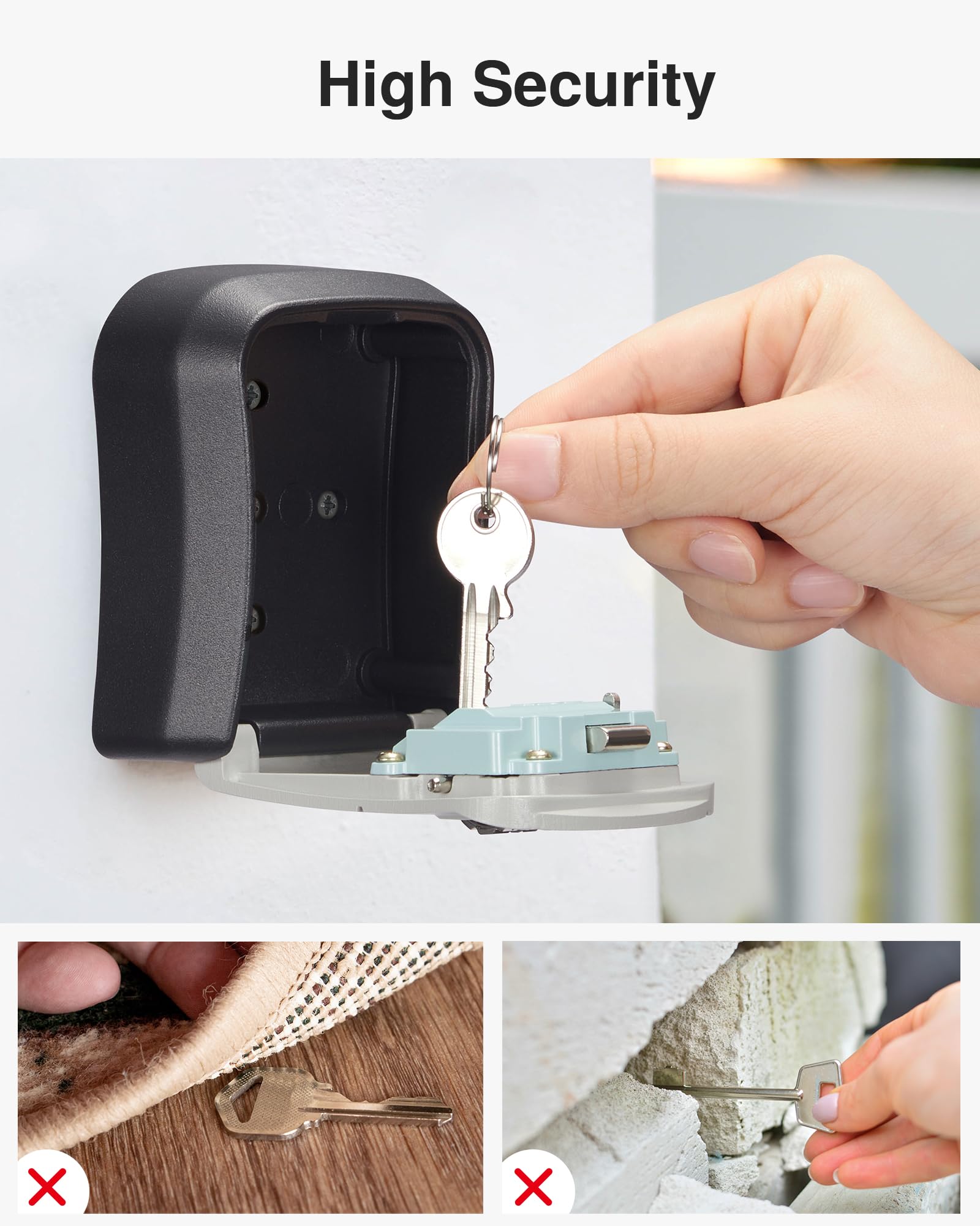 **Puroma Wall-Mounted Combination Key Lock Box - Resettable Code Safe Security Storage for House, Office, Garage & Apartment Keys (1 Pack, Grey) - Ideal for Spare Key Access & Emergency Entry**