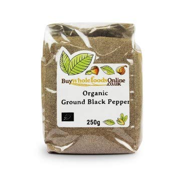 Organic Black Pepper Ground - Whole Foods Premium Spice (250g) - Perfect for Cooking, Seasoning & Gourmet Dishes
