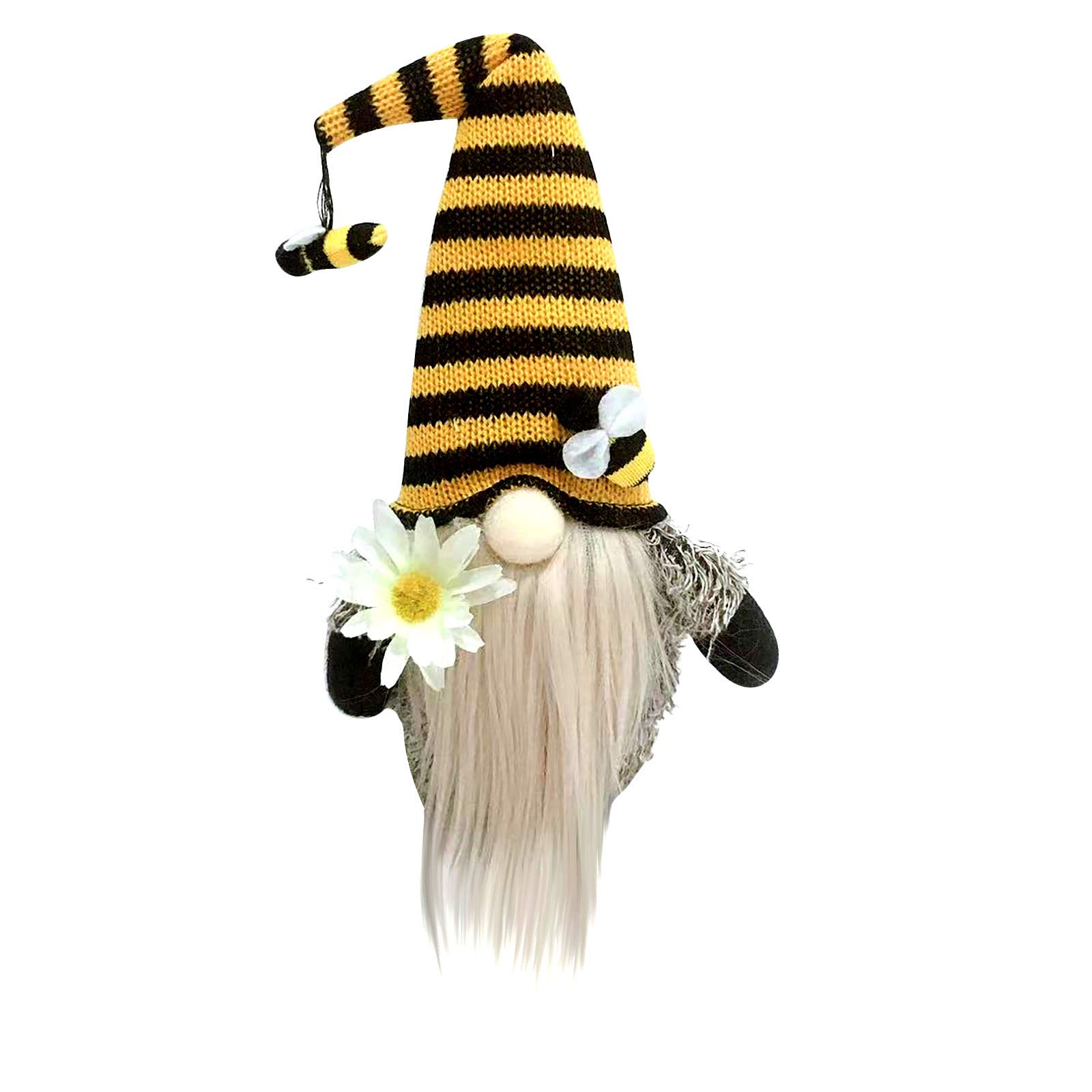 Honey Striped Tomte Elf - Swedish Gnome Christmas Decor with Snowflake Ornaments | Perfect for Holiday Home Decor, Tree Toppers & Scandinavian-Inspired Gifts