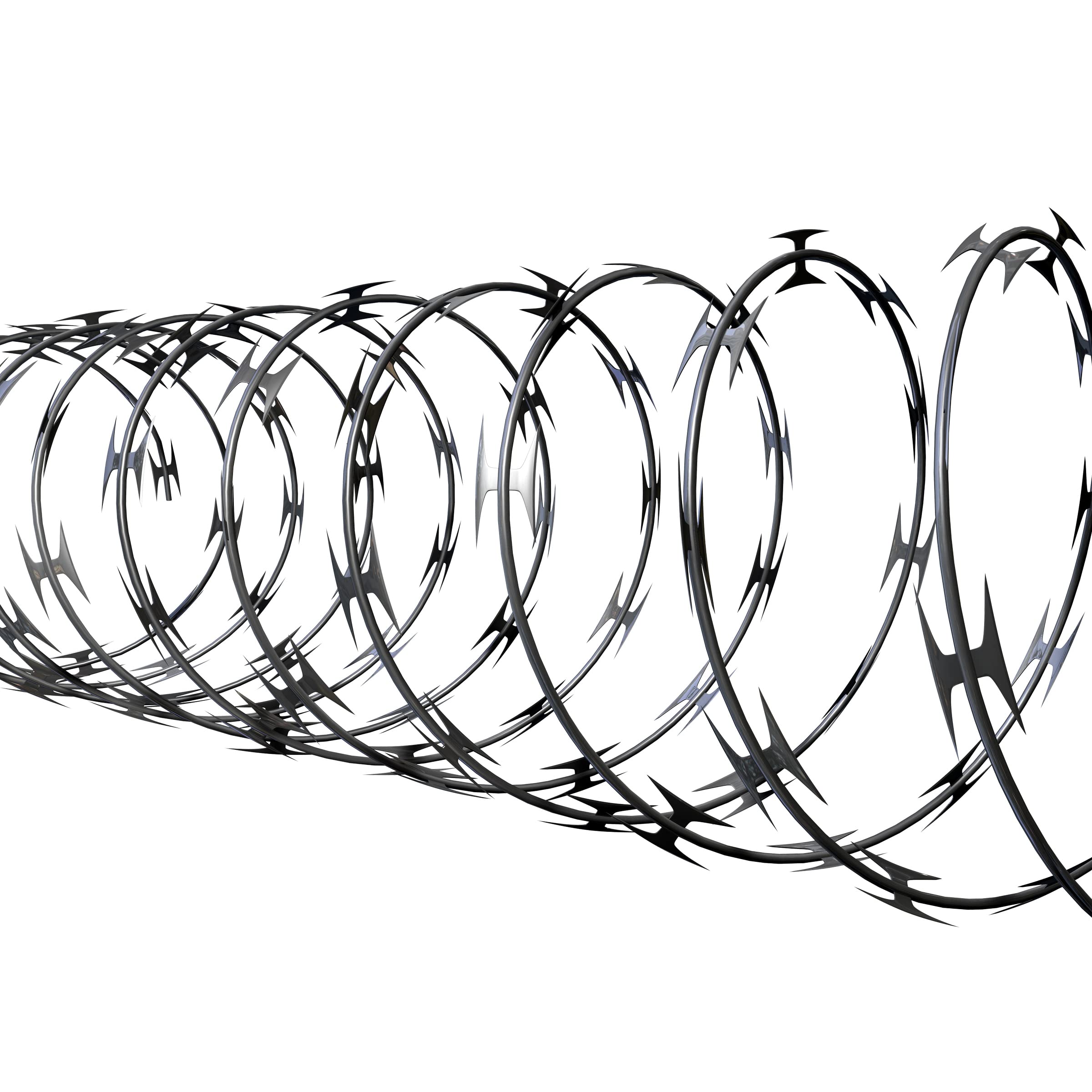 Galvanized Steel CBT-65 Razor Wire - Heavy Duty Security Fencing (5 Pack, 50 Feet per Roll) - Ideal for Perimeter Protection, Military Bases, and High-Security Areas