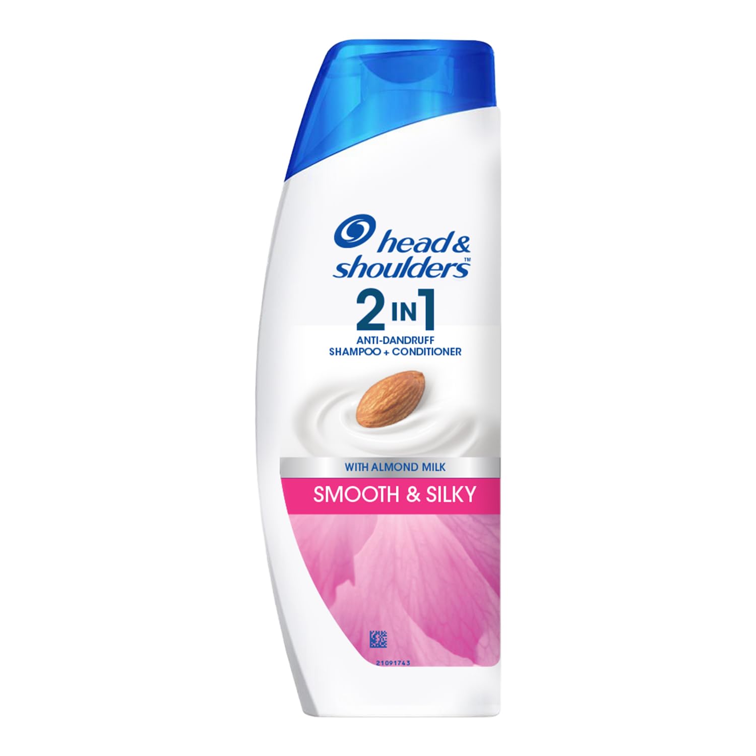 Head & Shoulders 2-in-1 Smooth & Silky Anti-Dandruff Shampoo & Conditioner with Almond Milk - 180ml for Women & Men - Hydrates & Soothes Scalp for Daily Hair Care