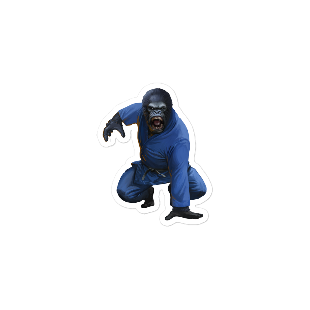 Zoo Jitsu Fighters Geraldo the Gorilla Bubble-Free Sticker - Perfect for Laptops, Water Bottles, Notebooks & DIY Crafts - Fun Anime Decals for Kids & Adults