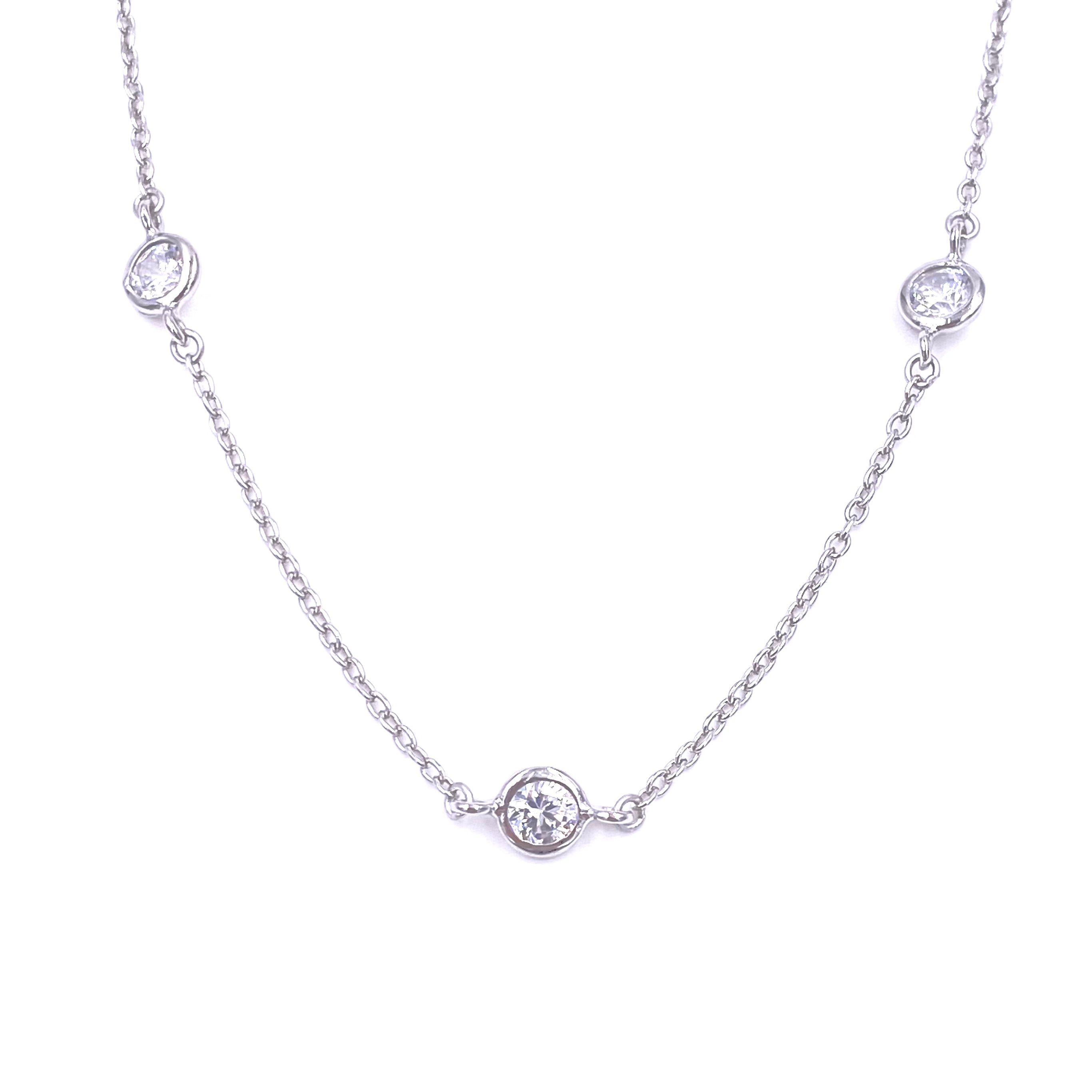 Ashley Gold Sterling Silver CZ By The Yard Necklace - Elegant Layering Piece for Everyday Wear & Special Occasions