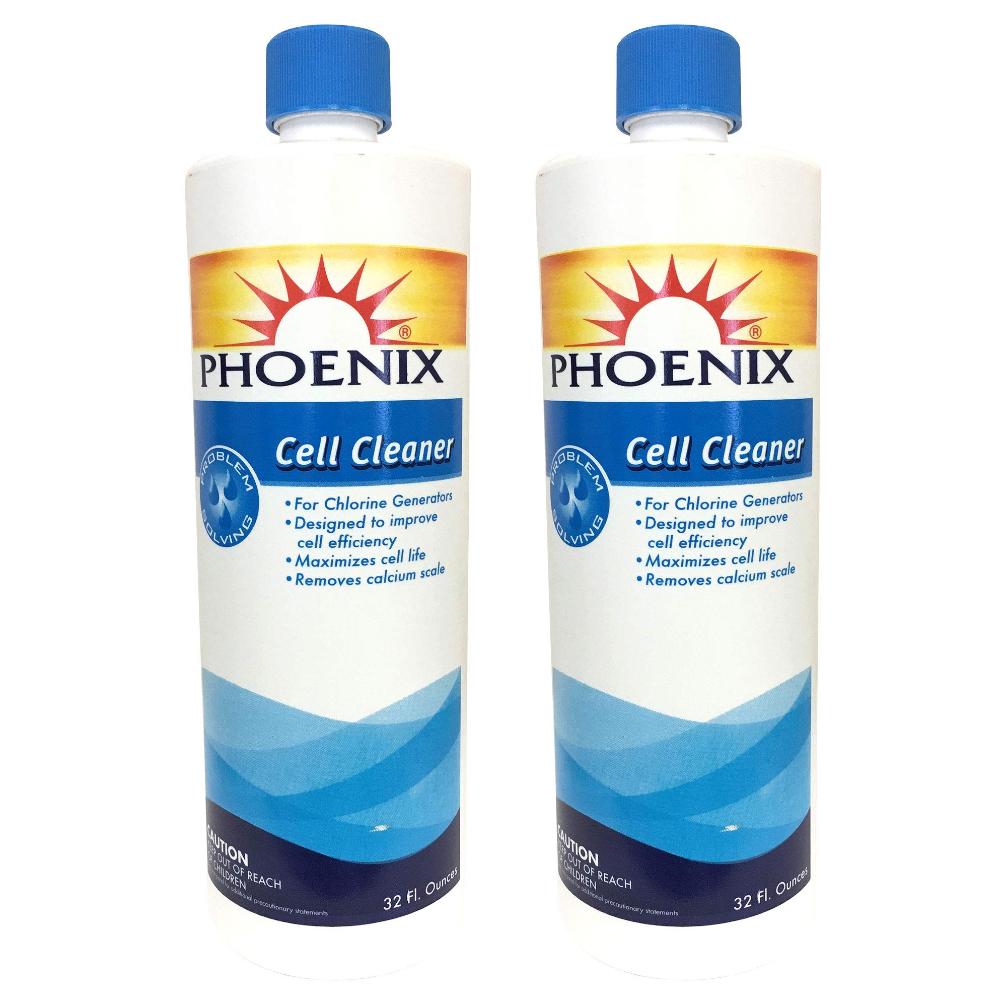 PHOENIX Salt Cell Cleaner - 2 Pack for Pool Maintenance, Spa & Hot Tub Cleaning - Removes Calcium & Mineral Buildup - Extends Salt Cell Life - Ideal for Saltwater Pools & Swim Spas