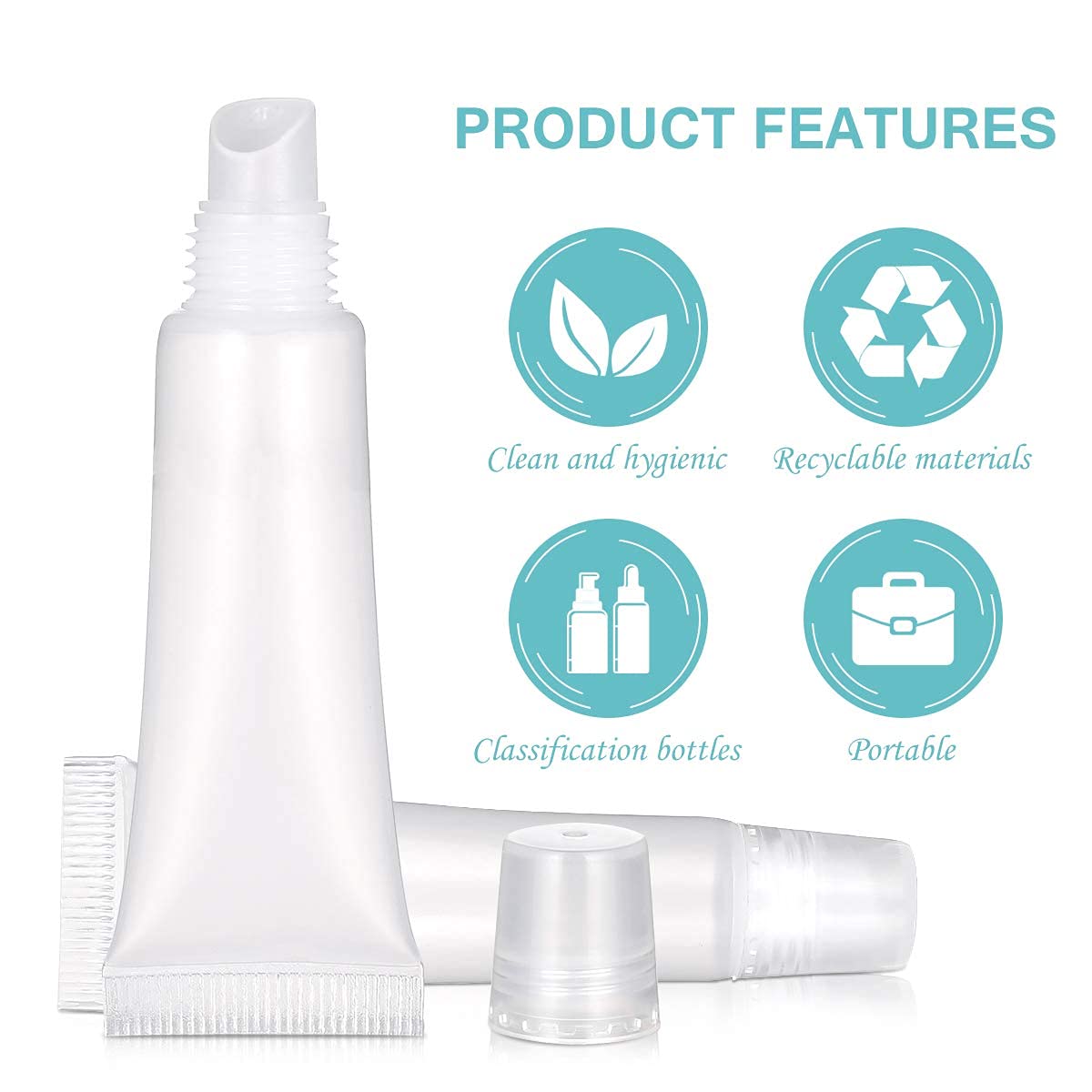10ml Clear Unbreakable Lip Gloss Tubes - Empty Refillable Lip Balm Containers for DIY Cosmetics, Oblique Mouth Design (Pack of 6) | Perfect for Travel, Makeup Artists & Home Beauty Kits