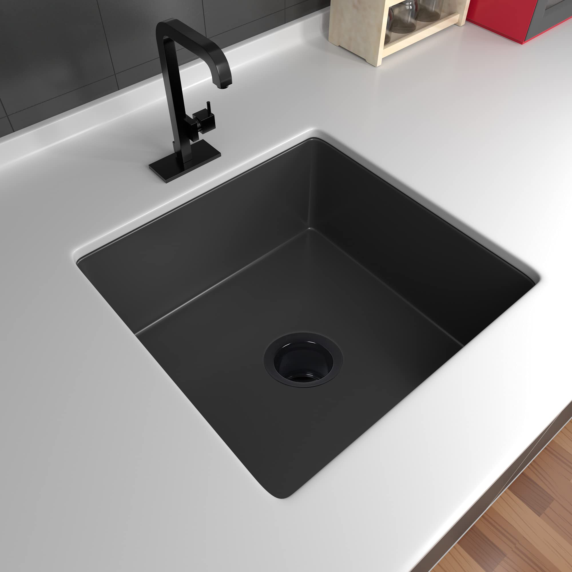 LQS Extended Sink Flange - 3.5 Inch Deep Garbage Disposal Sink Flange for Kitchen Sink, Black Heavy Duty Sink Drain Flange - Perfect for Standard Sink Drain Holes & Garbage Disposal Installations