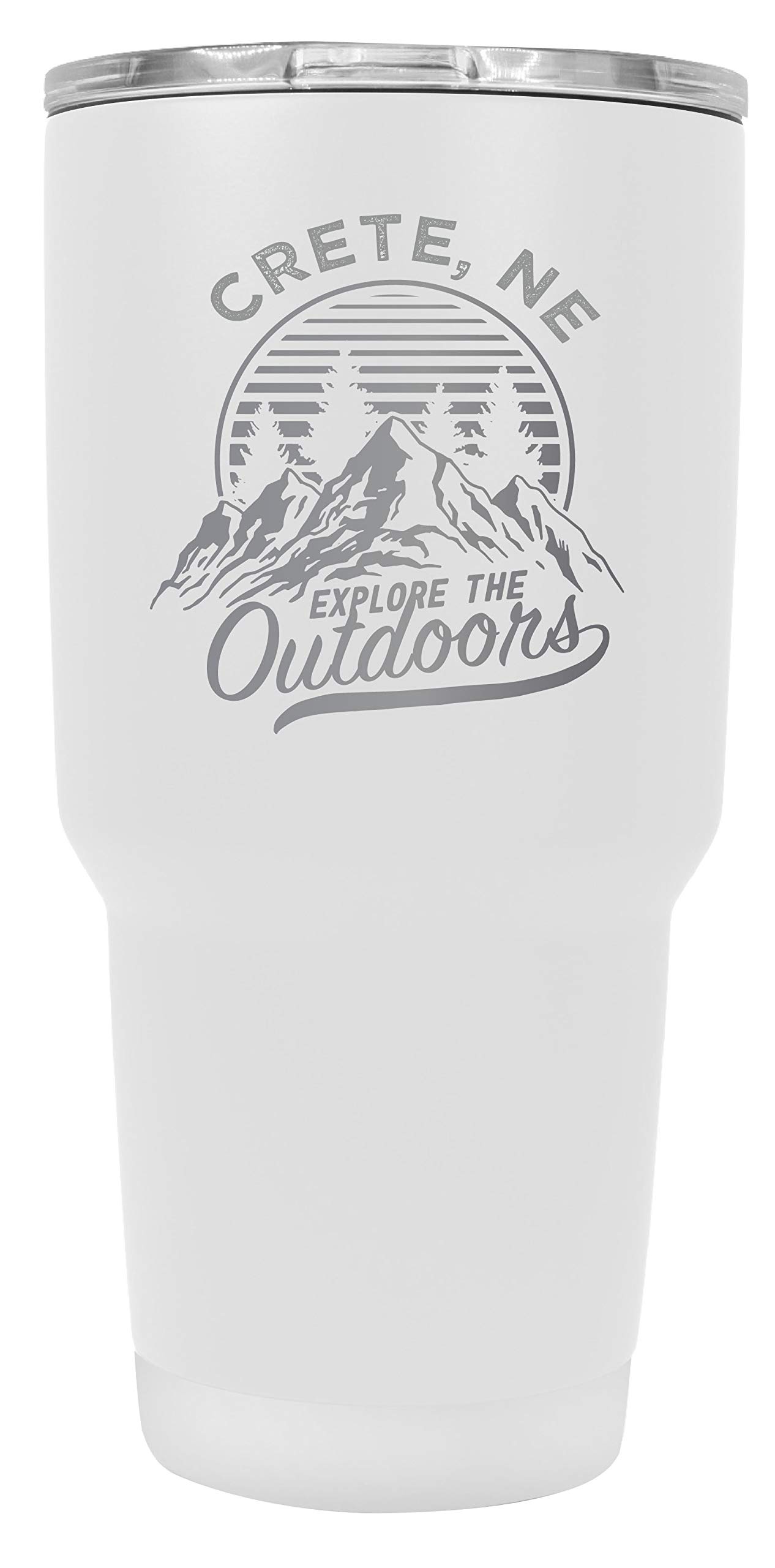 R&R Imports Crete Nebraska Souvenir - 24oz Insulated Stainless Steel Tumbler with Laser Engraving, White - Perfect for Travel, Camping & Outdoor Adventures