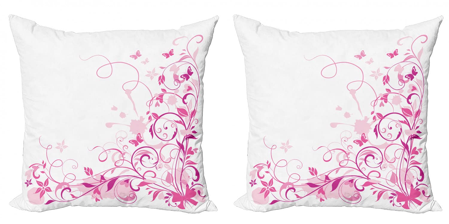 Ambesonne Rose Throw Pillow Covers Set of 2 - 18