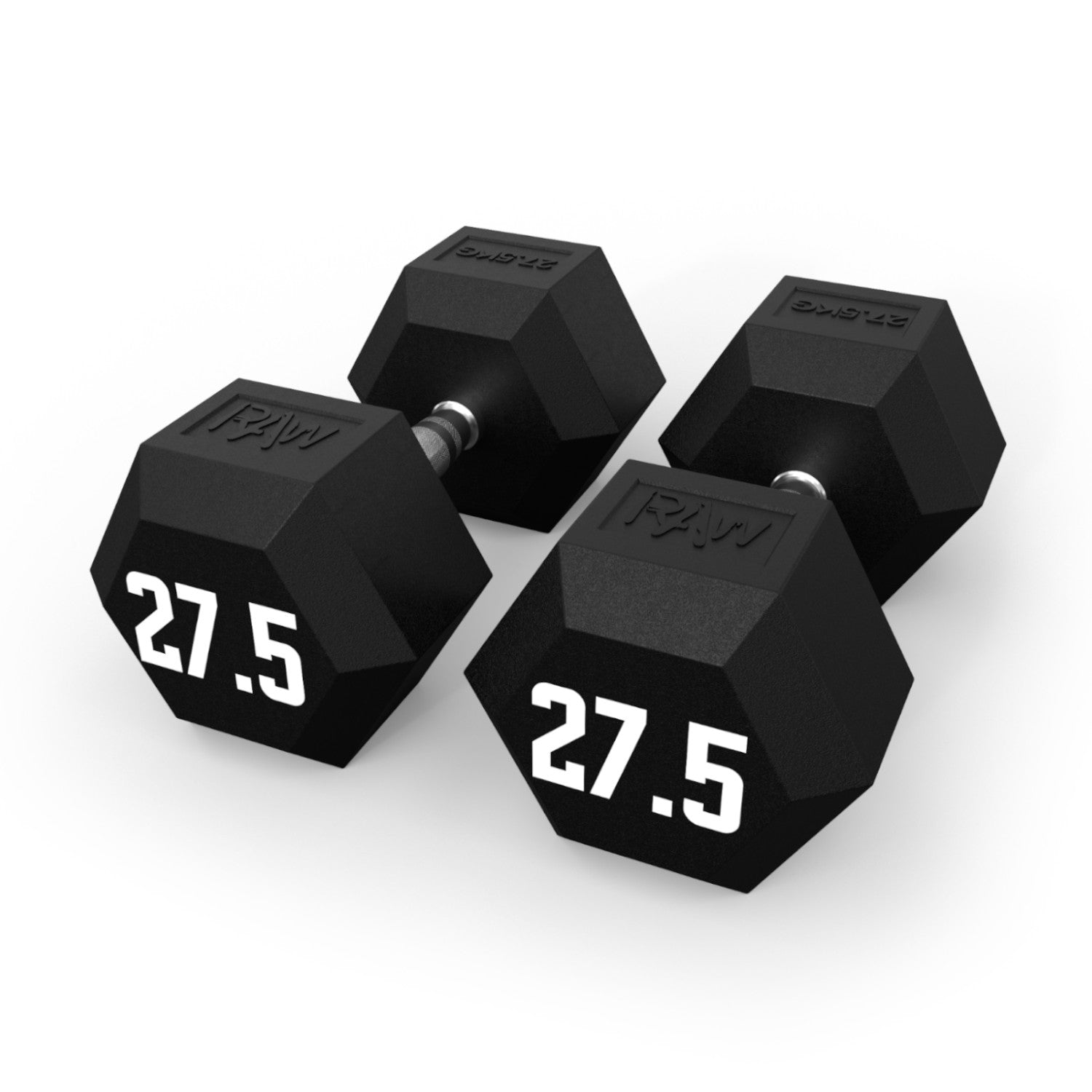 Premium Rubber Hex Dumbbell Set - 27.5kg (60.6lbs) Pair for Home Gym, Strength Training & CrossFit Workouts