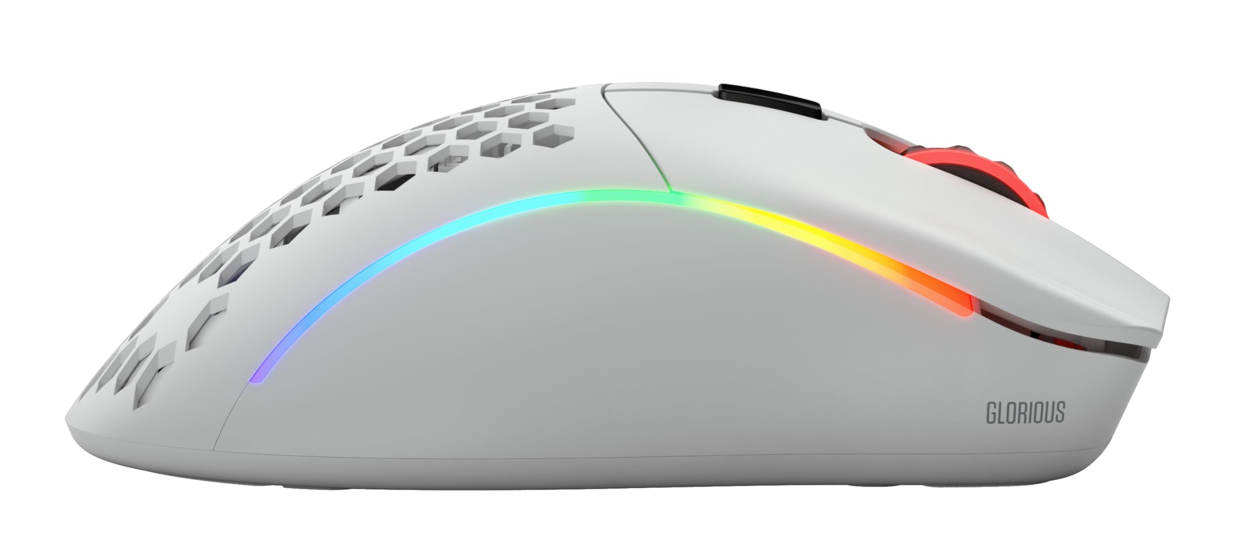 Glorious Model D- Wireless Gaming Mouse - Ultra Lightweight 67g, Honeycomb Design, RGB Lighting, Ergonomic Right-Handed, 2.4GHz Lag-Free Wireless, 71-Hour Battery Life - Matte White | Perfect for FPS, MOBA & Esports Gaming