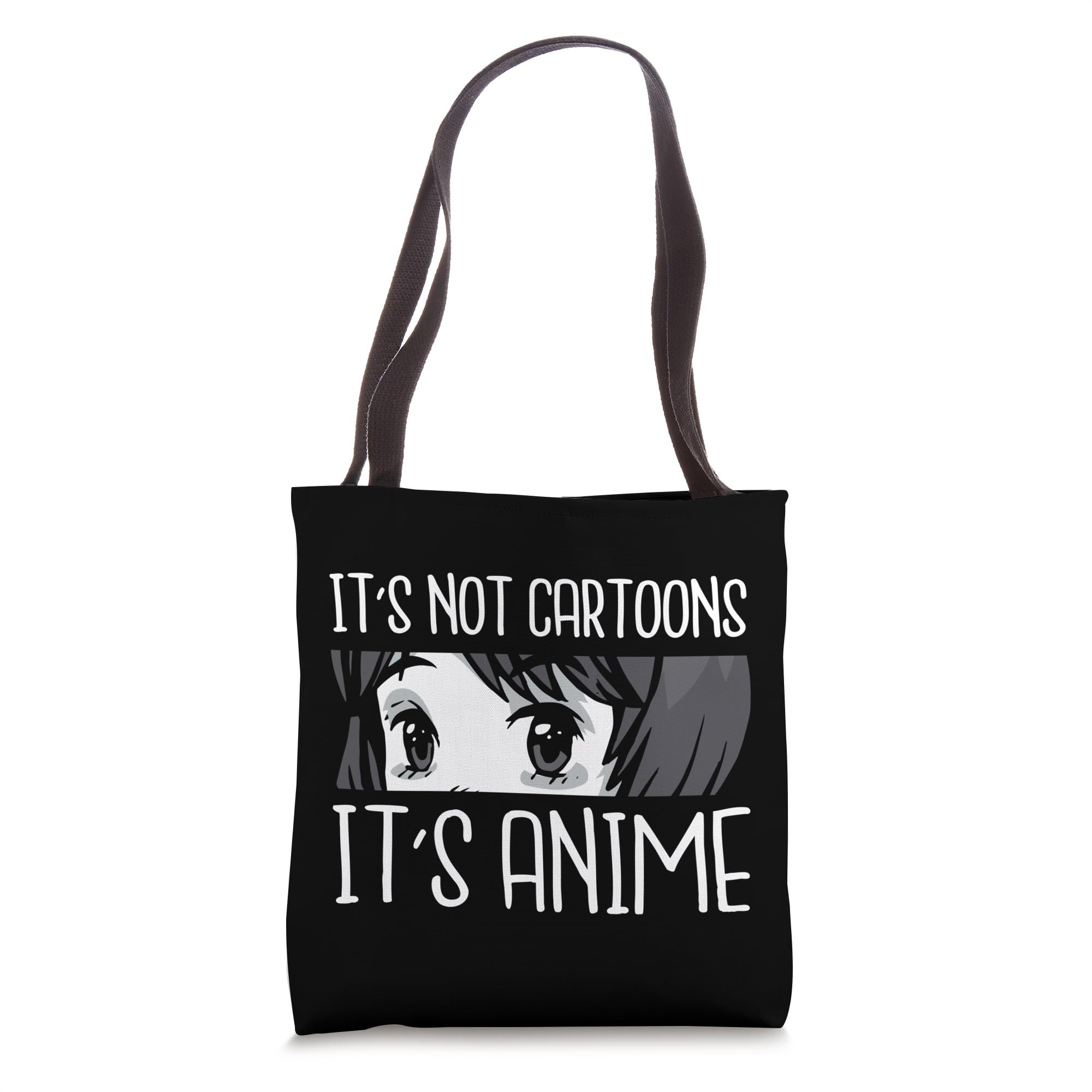 Funny Anime Fan Quote Japanese Cartoon Graphic Tote Bag - Cute Kawaii Pop Culture Shopping Bag for School, Work & Convention