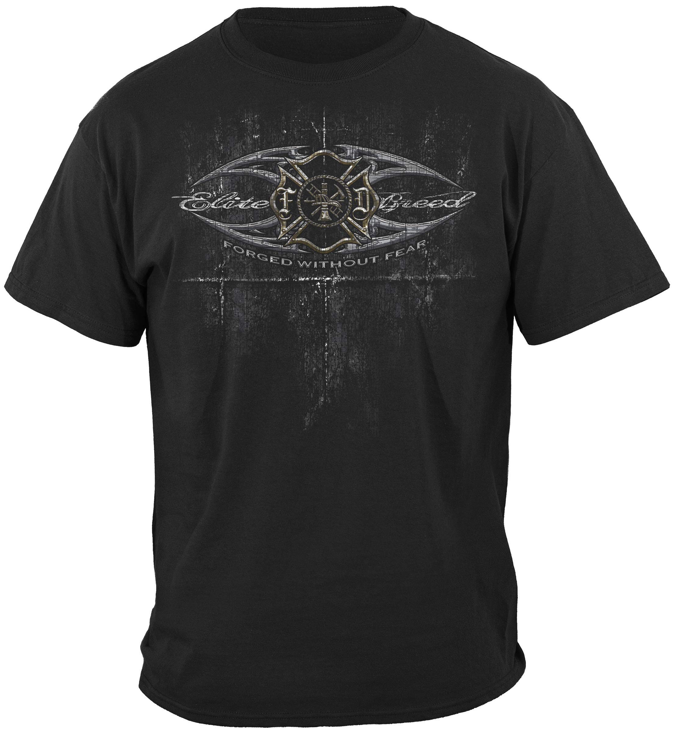 Elite Breed Firefighter T-Shirt - Forged in Steel Design - Durable Cotton Tee for Firefighters - First Responder Gift - Casual Wear & Work Apparel