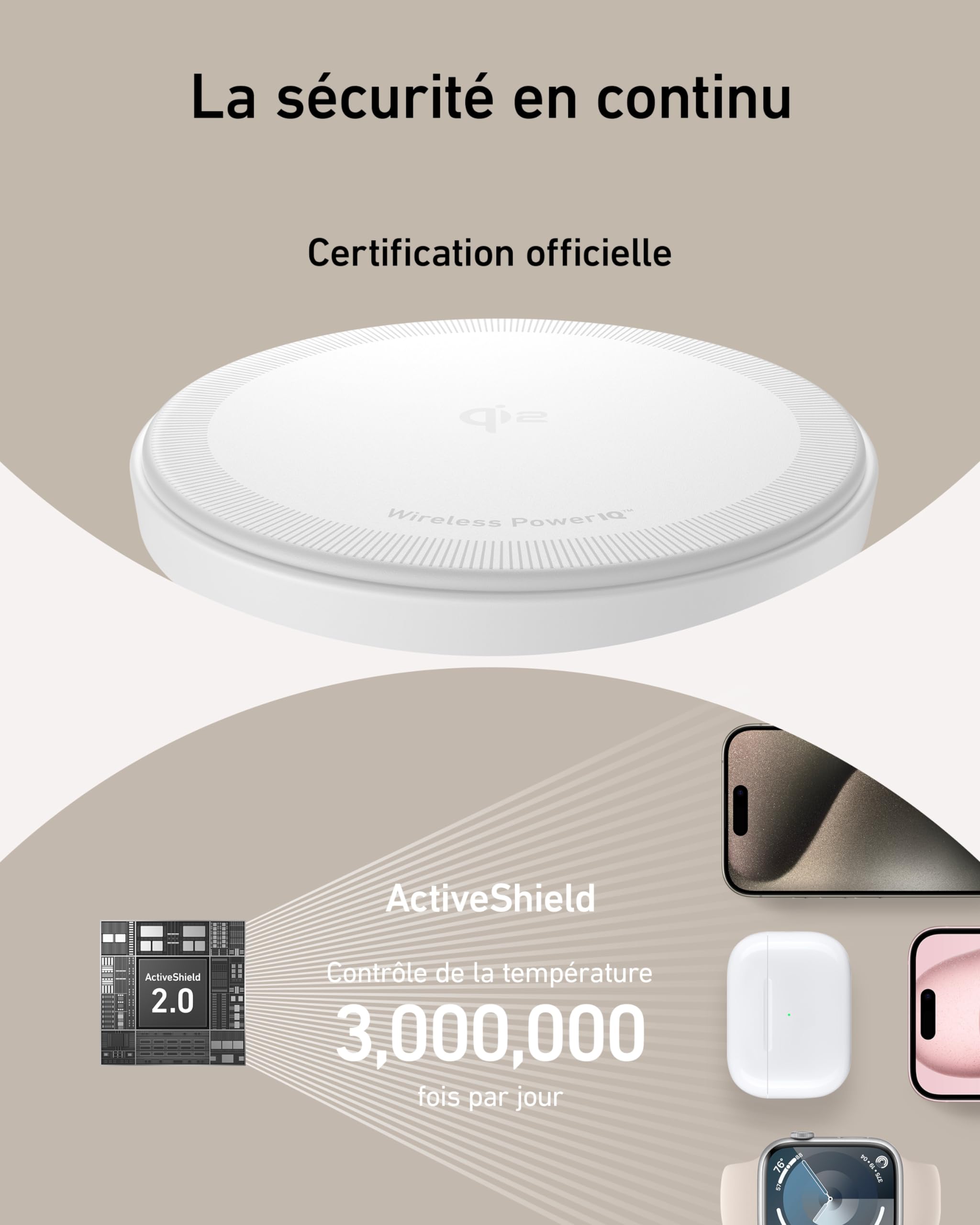 Anker 3-in-1 MagSafe Charging Station with Qi2 15W Fast Wireless Charger - Compatible with iPhone 16/15 Series, AirPods Pro, Apple Watch Ultra - Includes USB-C Cable (Perfect for Home, Office & Travel)