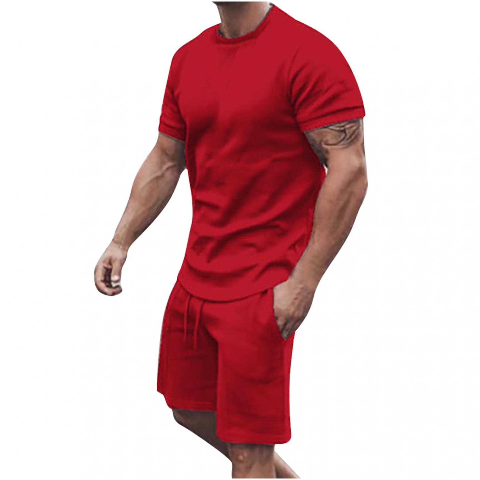 Men's 2-Piece Linen Outfit - Breathable Tank Top & Shorts Set for Summer 2024 | Cool Hippie Style Sleeveless Suit | Perfect for Beach Vacation, Yoga & Casual Wear