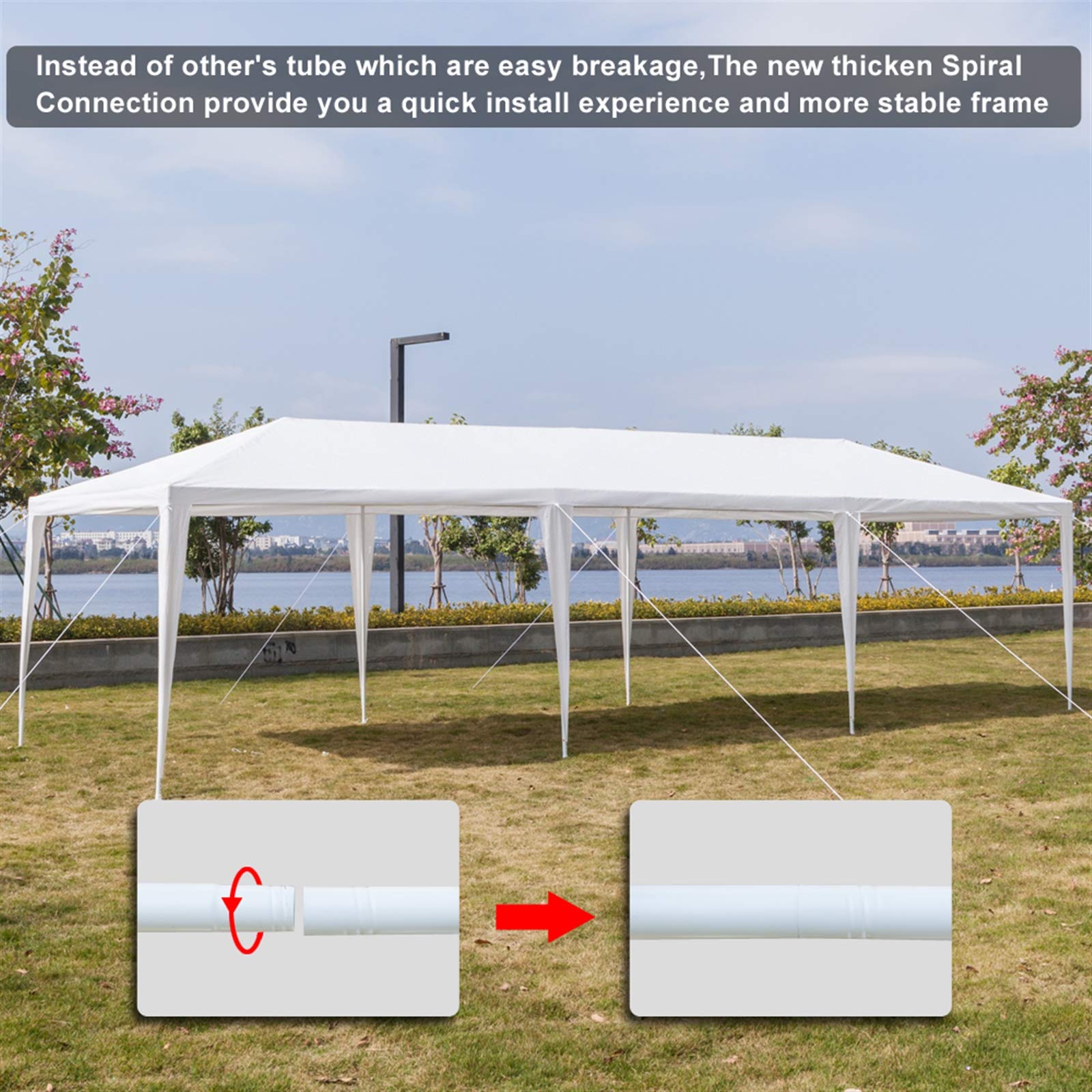 10x30 FT Waterproof Party Tent Canopy with Removable Sidewalls - Heavy Duty PE Cloth for Outdoor Weddings, Camping, BBQ, Backyard Events & Garden Parties