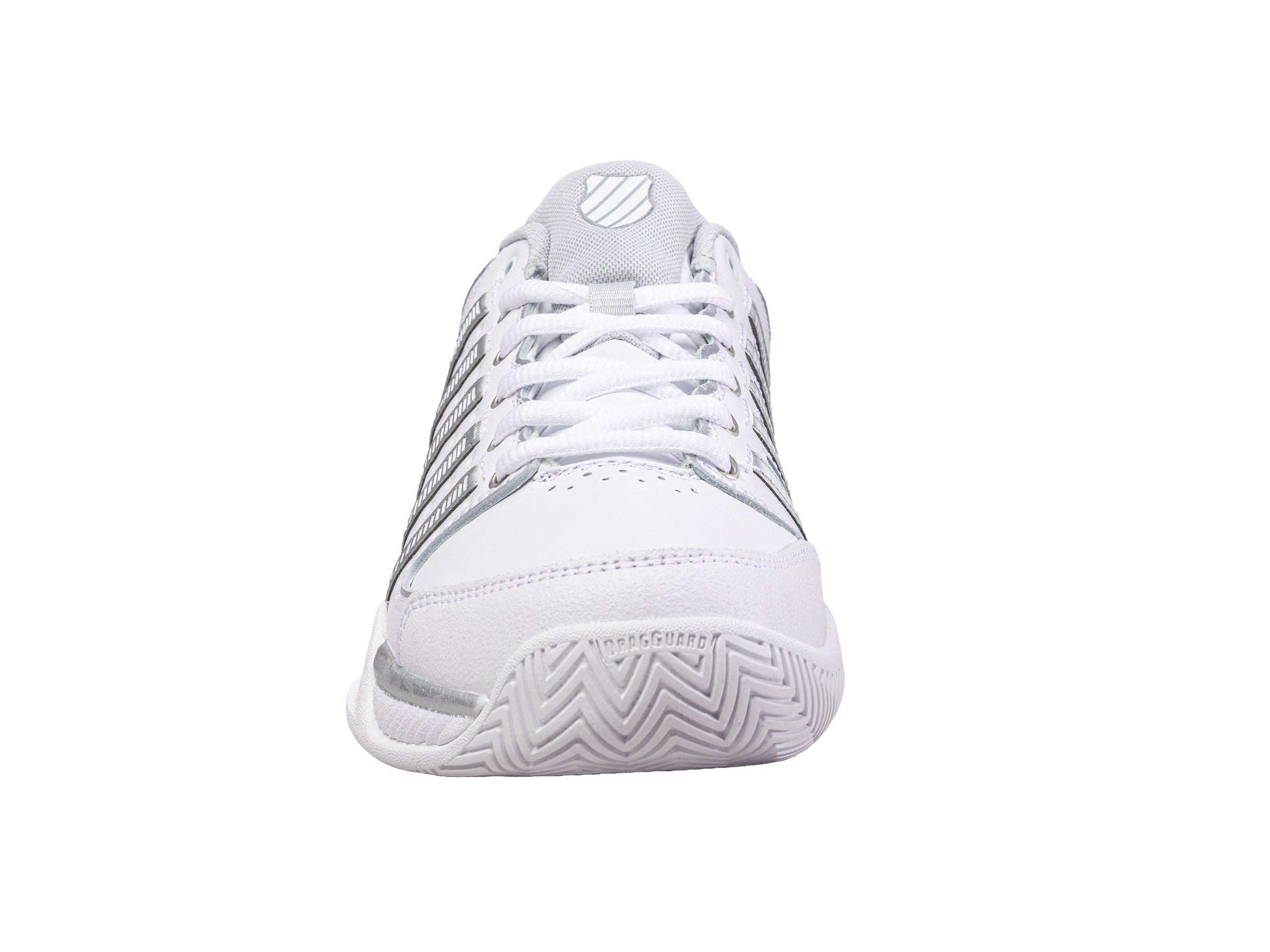 Women's Hypercourt Express Leather Tennis Shoes - White/Silver/Glacier Gray | Lightweight & Comfortable Court Sneakers for Women | Perfect for Tennis, Gym Workouts & Casual Wear