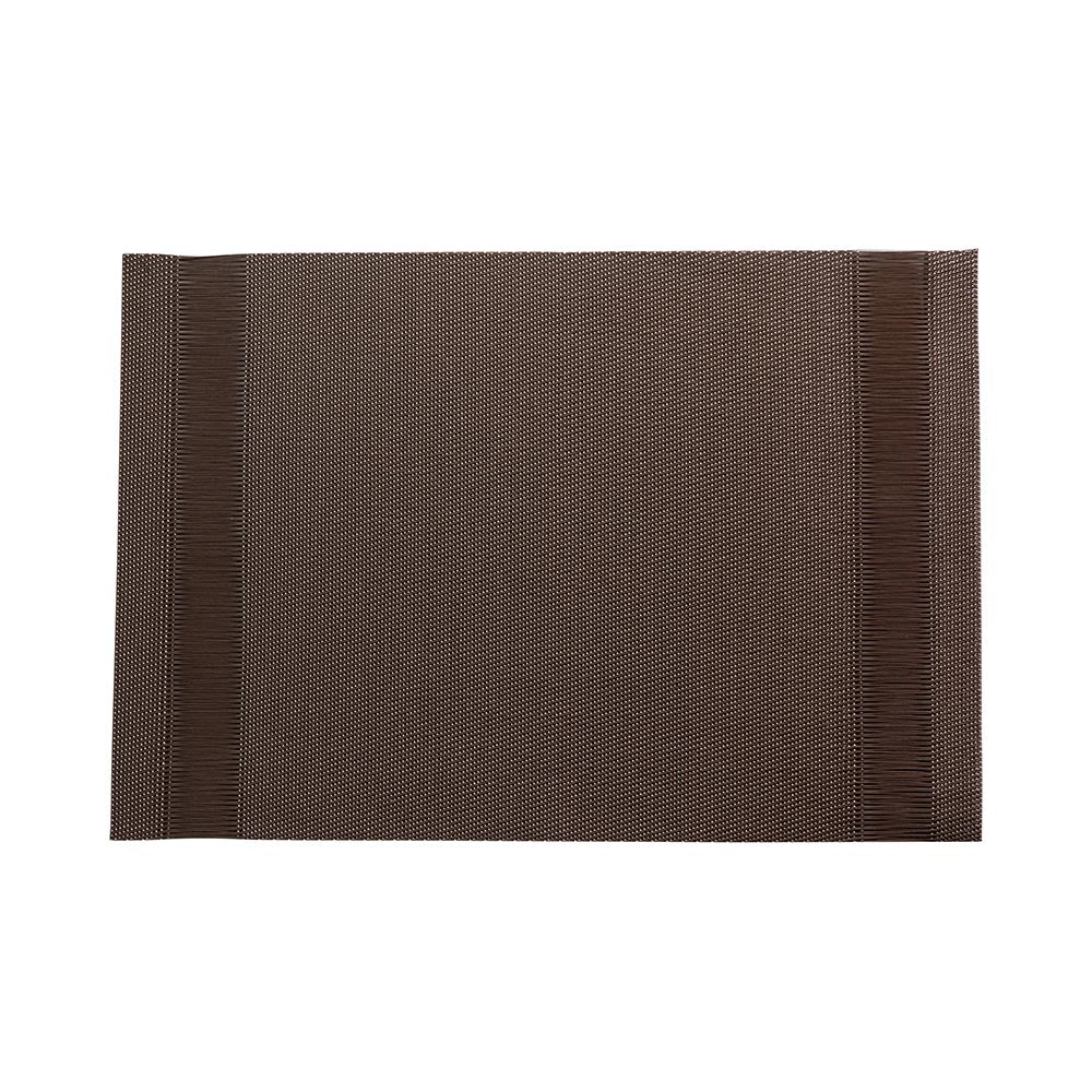 Artisan Stripe Brown Vinyl Woven Placemats - Set of 6 (16