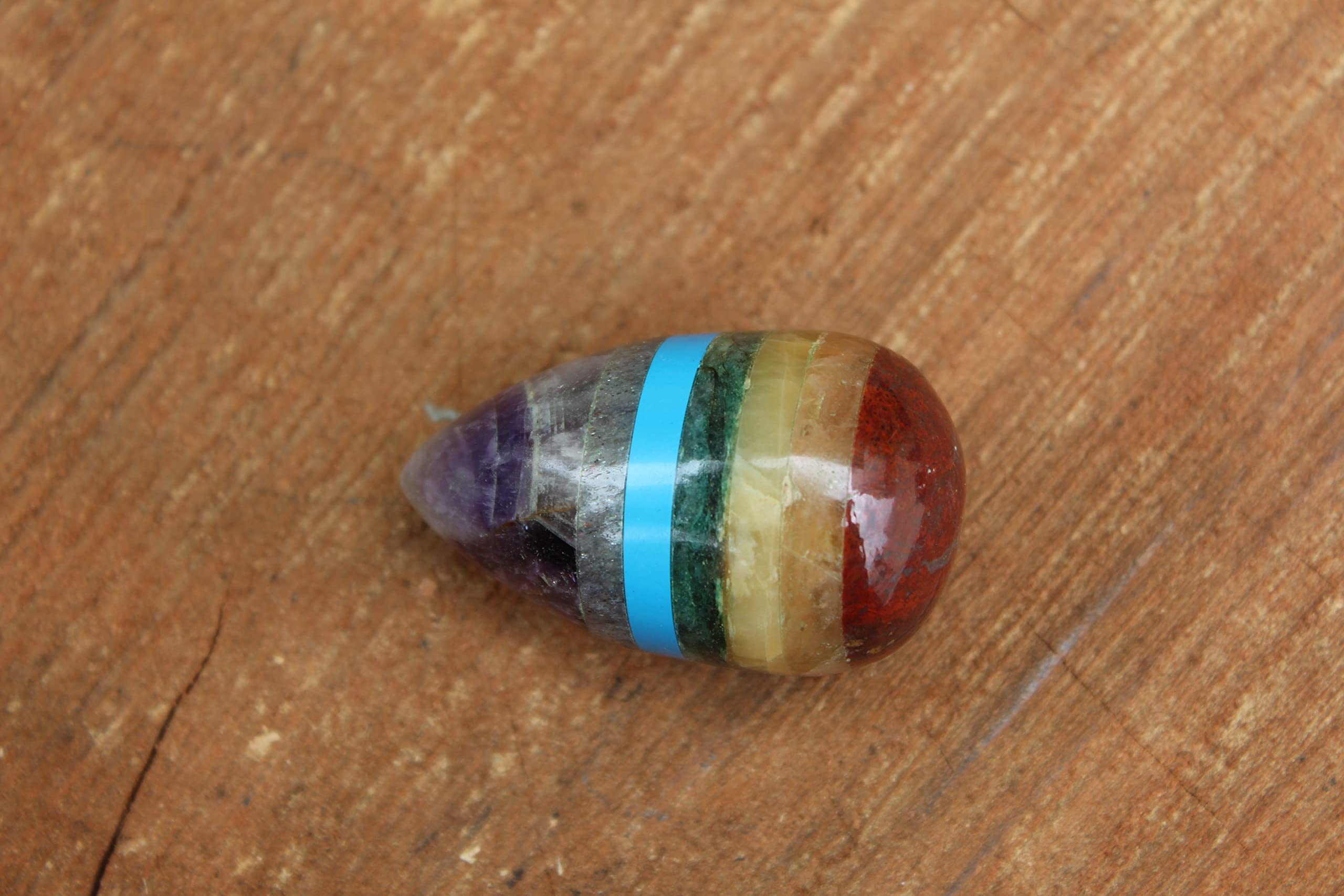 Jet Chakra Bonded Gemstone Egg – Crystal Therapy Massager for Energy Healing, Chakra Balancing & Relaxation – Perfect for Meditation, Yoga, Reiki & Spiritual Wellness