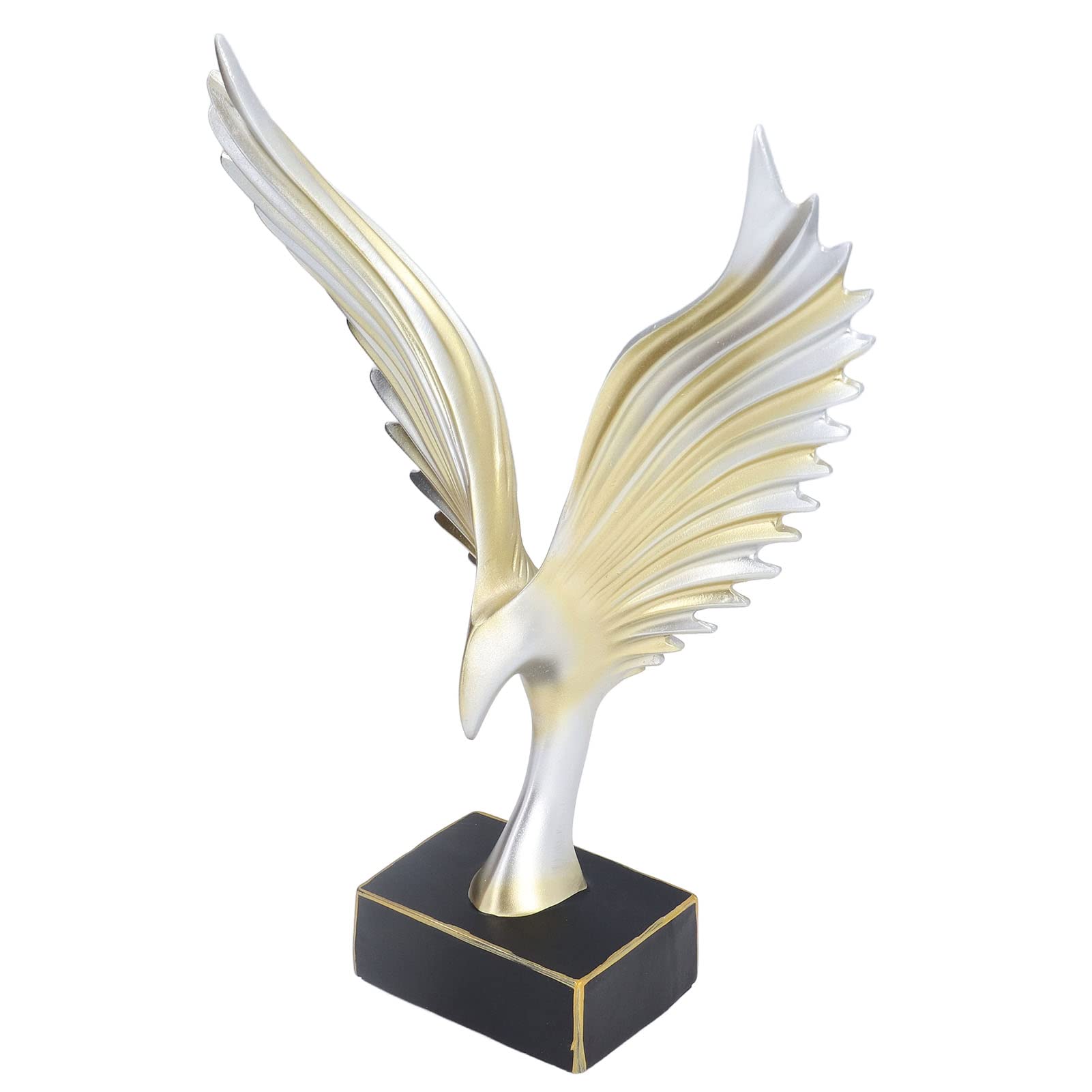 Nordic Wing Statue Resin Sculpture - Modern Abstract Home Decor for Living Room, Office Desk, Bookshelf | Champagne Gold Finish | Elegant Gift Idea for Housewarming, Wedding, Birthday