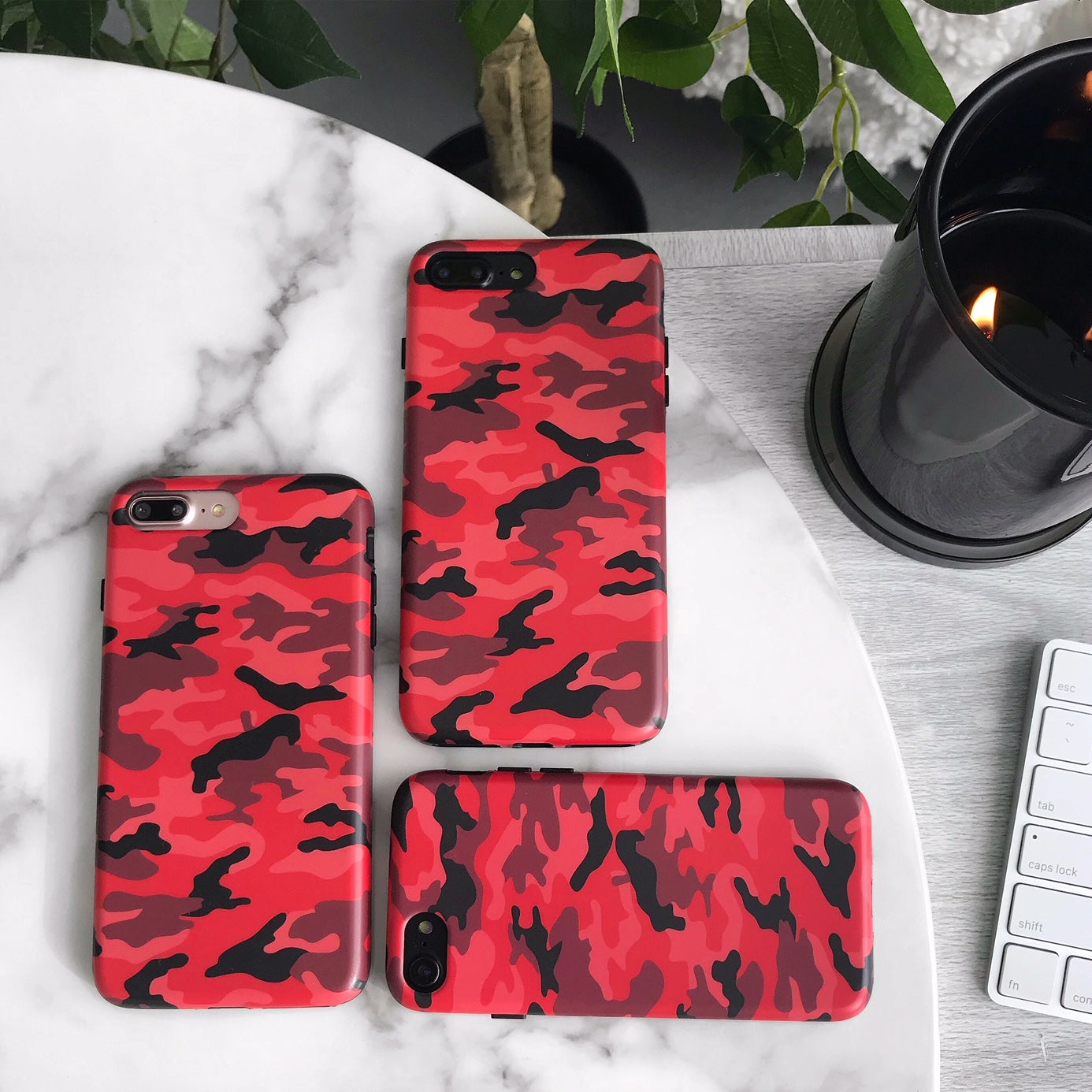 Red Camo iPhone Case - Durable Protective Cover for iPhone 12/13/14/15 - Military Style Camouflage Design - Perfect for Outdoor, Hunting, and Adventure Enthusiasts