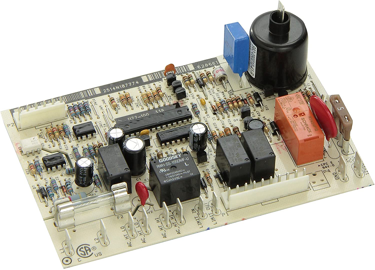 LSLLYPY Refrigerator Power Control Board Replacement Part #628661 - Compatible with Various Refrigerator Models for Home Appliance Repair
