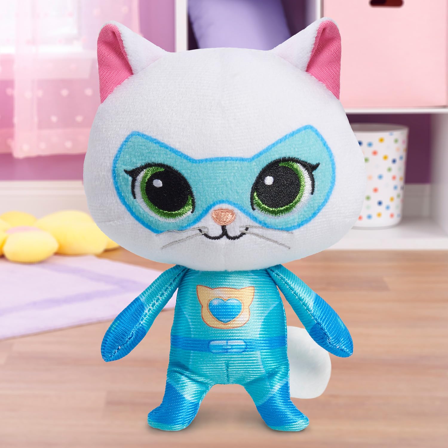 Just Play Disney Junior SuperKitties 6.5-inch Plush Stuffed Animal Toy - Bitsy the Kitten, Soft Cuddly Toy for Kids Ages 2 and Up | Perfect Gift for Birthday, Christmas & Pretend Play