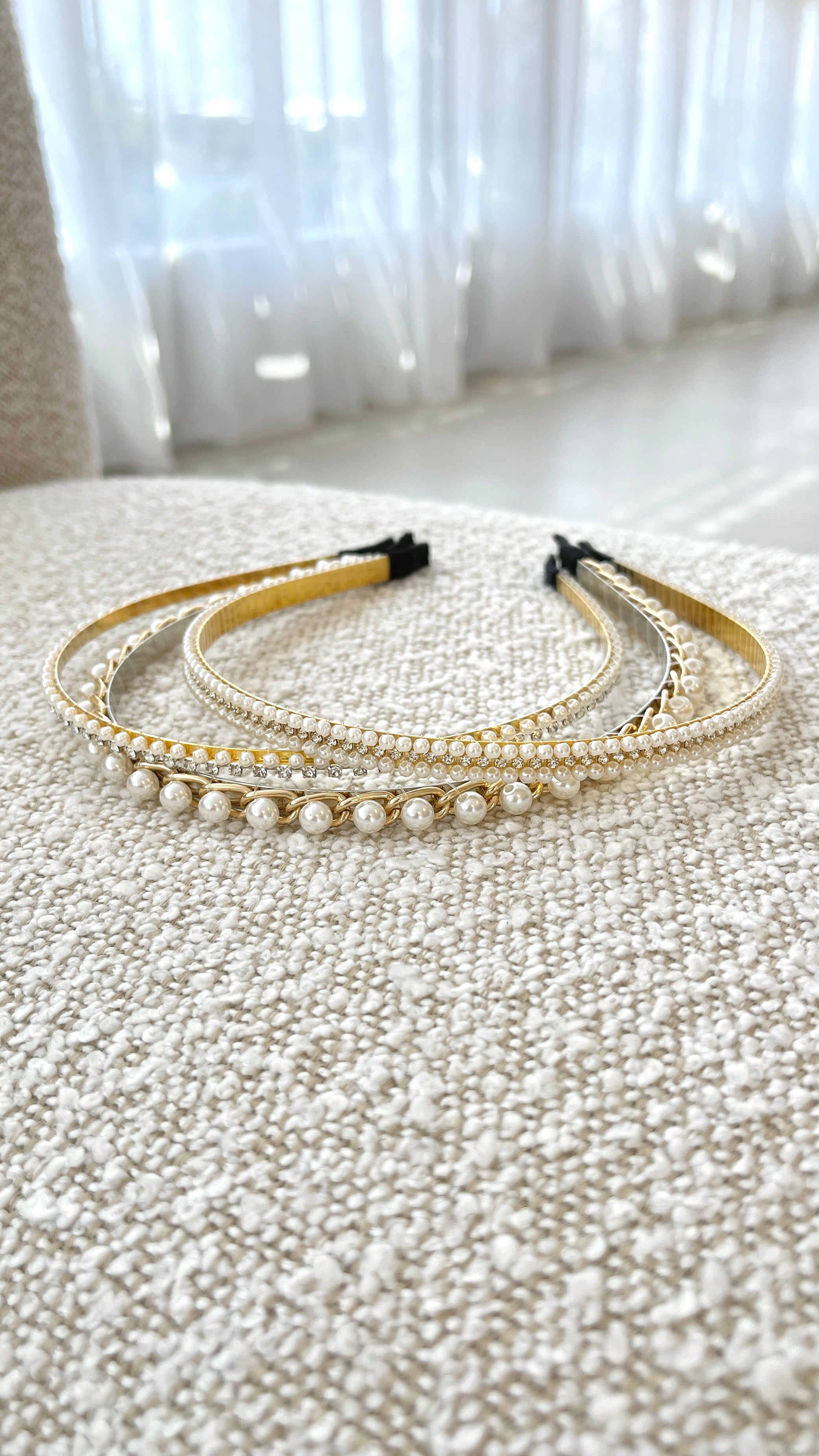 Andrea Pearl Headband Set - Elegant Hair Accessories for Women, Bridal, Party & Everyday Wear