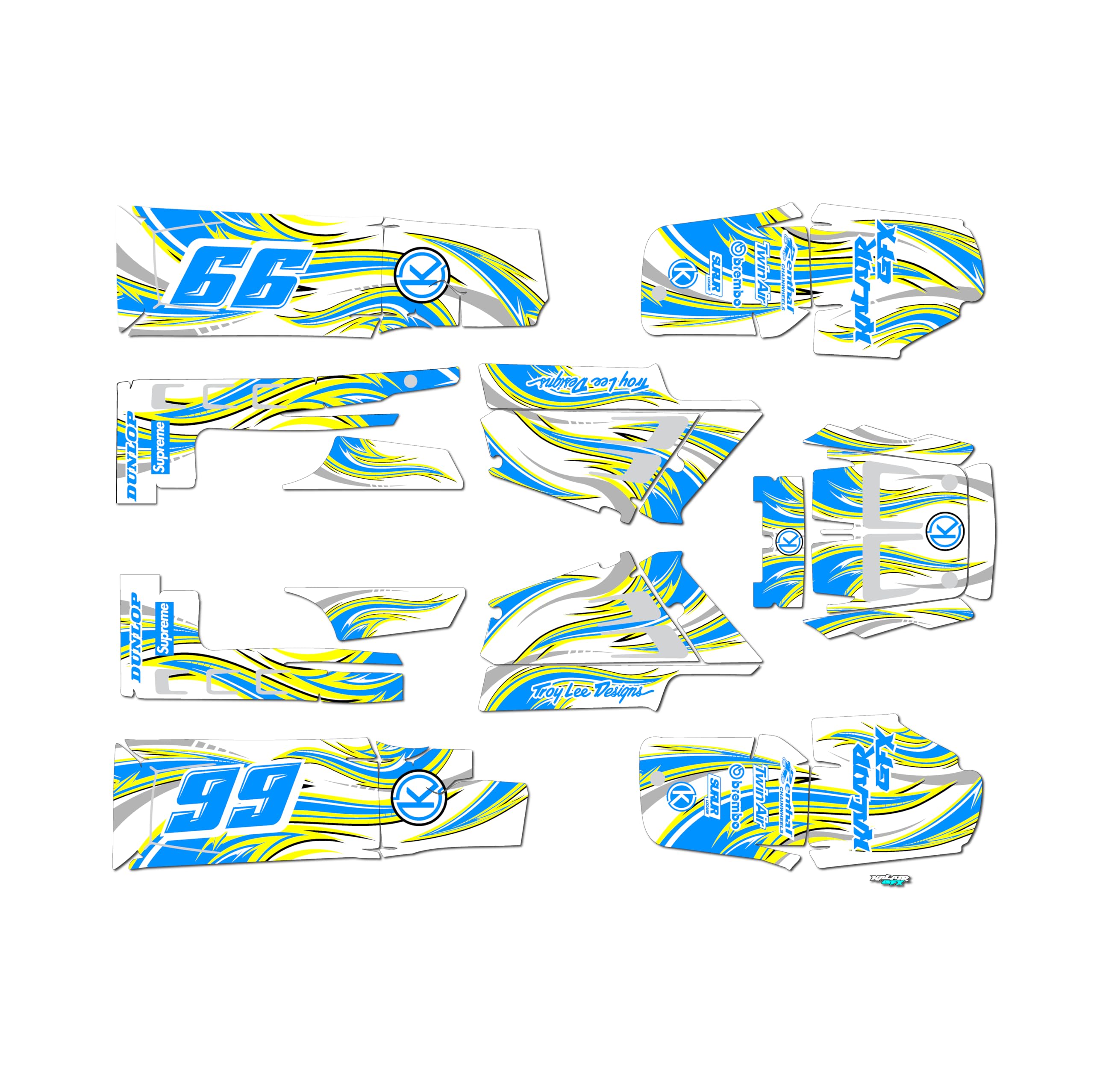 Yamaha Banshee 350 Swift Series ATV/UTV Graphics Kit - 16 Mil Thick Cyan Dirt Bike Stickers & Racing Decals for Motocross, Quad & Dirtbike Accessories - Perfect for Trail Riding, Off-Road Racing & Customizing Your Ride