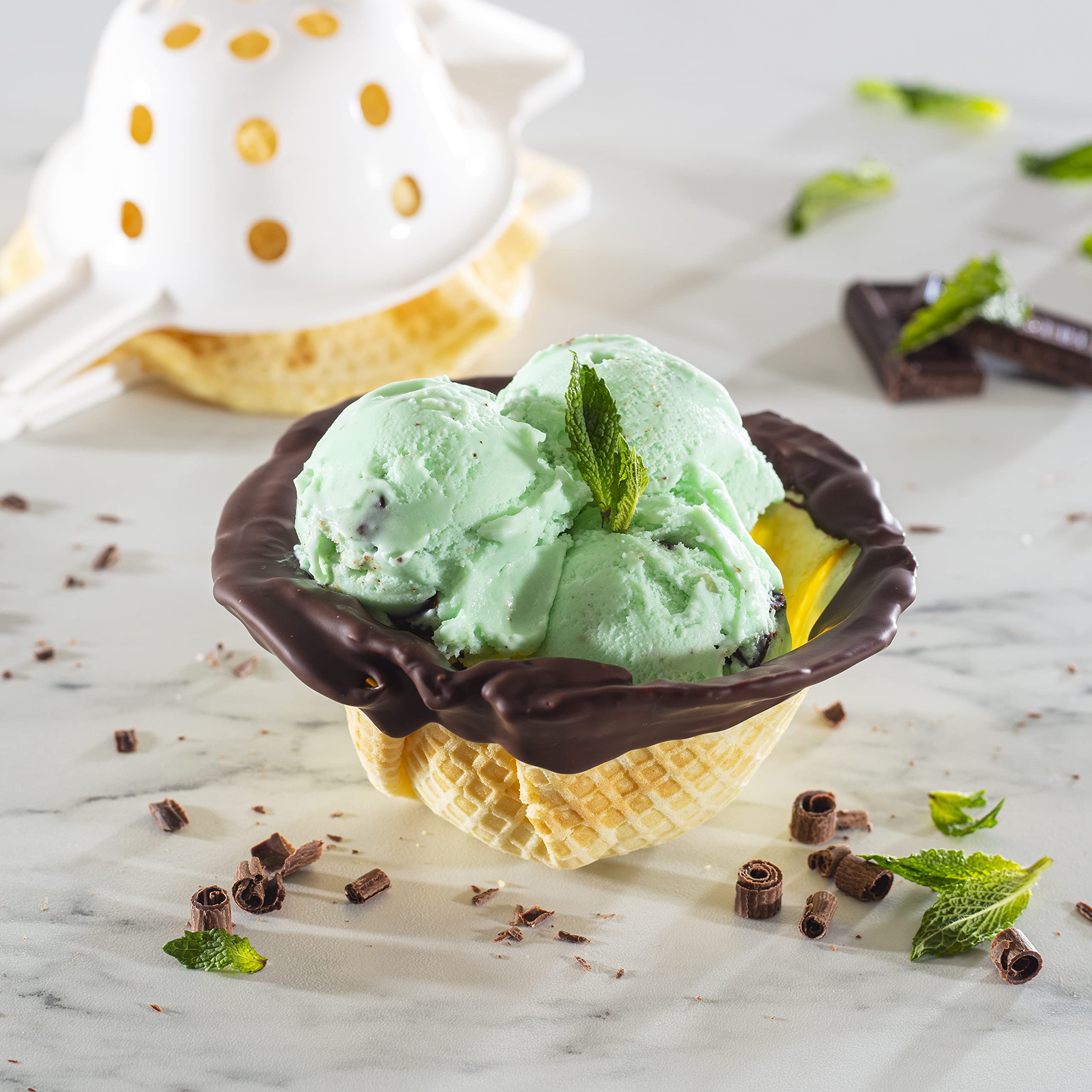 Electric Waffle Cone and Bowl Maker - Nonstick Waffler Iron Machine for Homemade Ice Cream Cones, Sundaes & Desserts | Includes Shaper Roller & Bowl Press | Perfect DIY Treat for Kids & Adults | Great for Parties, Gifts & Home Dessert Making
