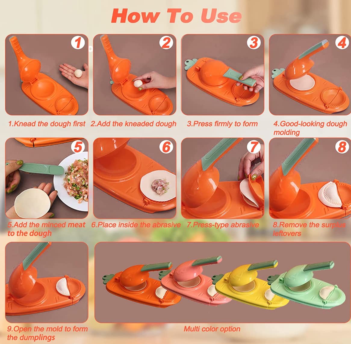 2 in 1 Dumpling Maker - Manual Dumpling Mould & Wrapper - Kitchen Baking Pastry Tool for Homemade Dumplings, Gyoza, Pierogi - Perfect for Family Cooking, Asian Cuisine, and Party Food Prep