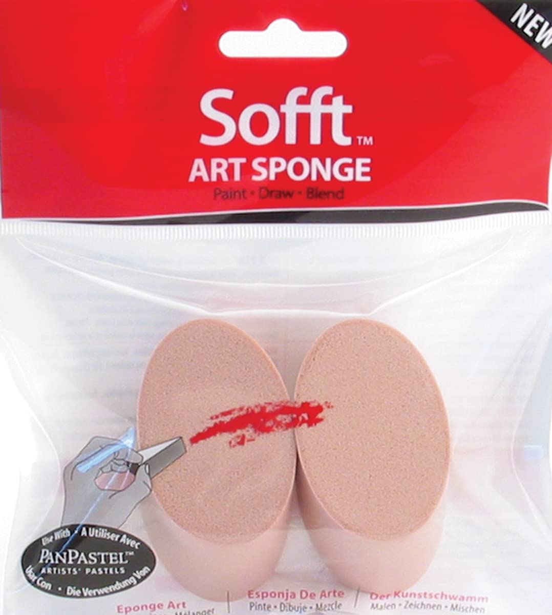 PanPastel Sofft Sponges - 2 Pack Round Angled Slice Sponges for Soft Pastel Blending | Perfect for Artists, Crafters & Mixed Media Projects