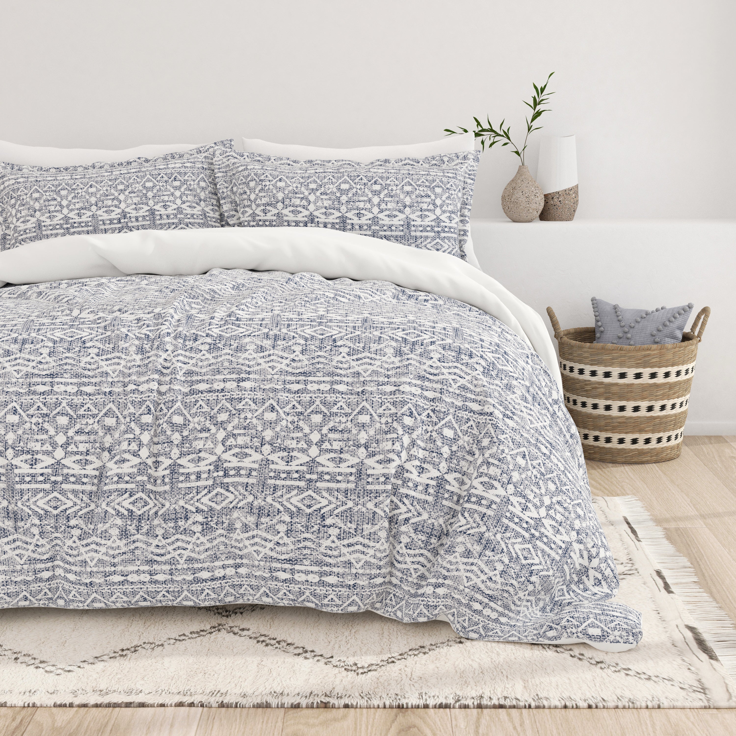 Stylish 3-Piece Duvet Cover Set with Elegant Patterns - Perfect for Bedroom Decor & Cozy Sleep