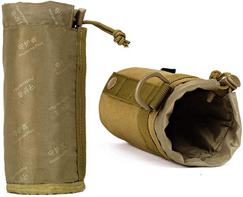 CREATOR Adjustable Tactical Water Bottle Pouch - Foldable MOLLE Water Bottle Holder for Backpack, Waist Bag & Belt - Outdoor Hiking, Camping & Military Use Accessory