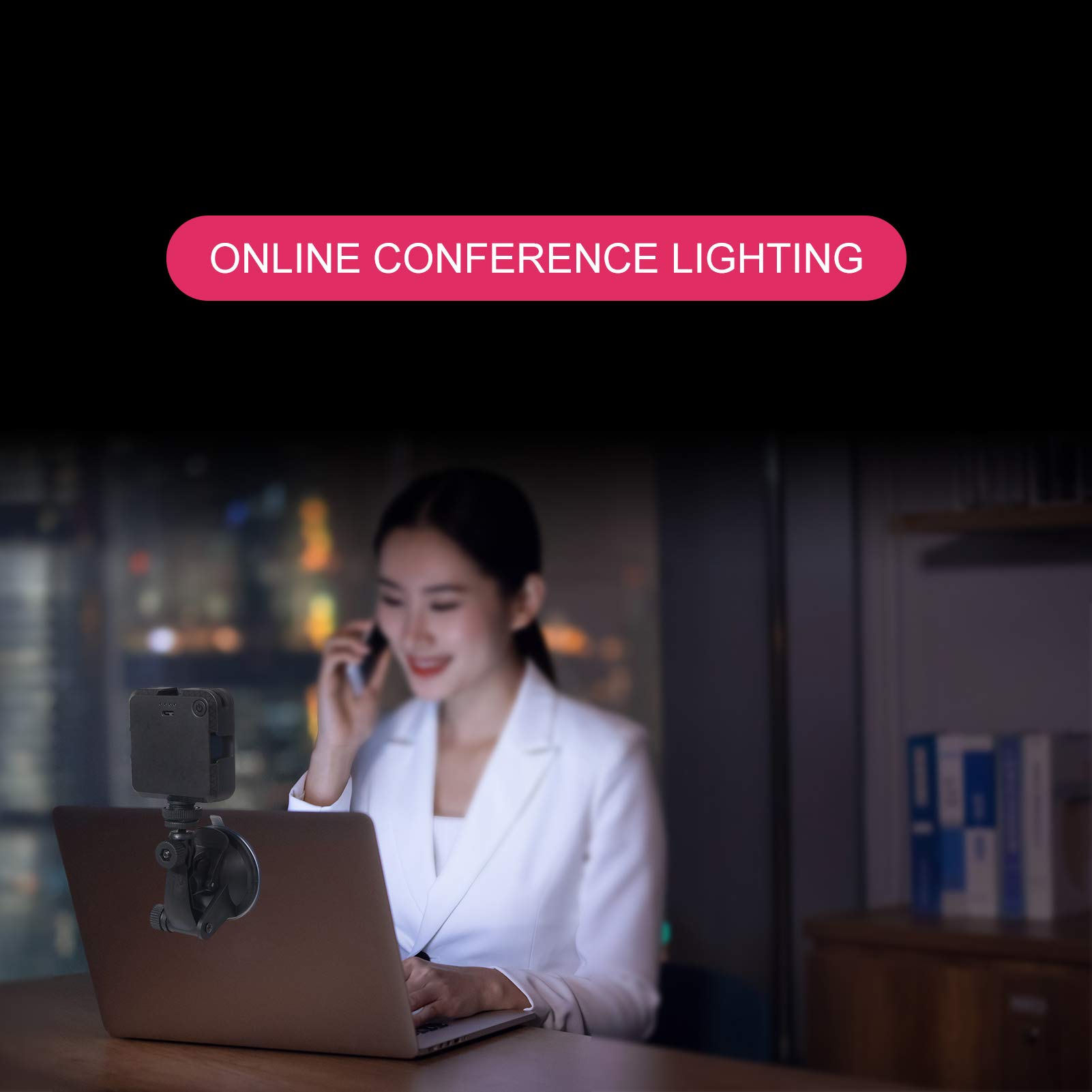Professional LED Video Conference Lighting Kit - Adjustable Zoom Meeting Light for Laptop, Computer & MacBook - Perfect for Remote Work, Live Streaming & Online Classes (Clip-on Desk Light)