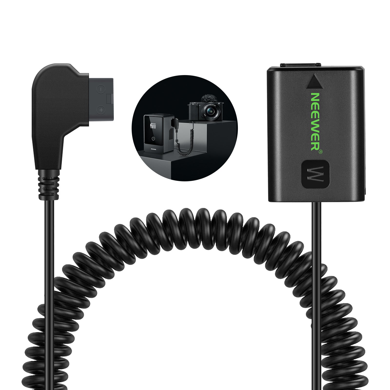 NEEWER VP FW50 D-Tap to NP-FW50 Dummy Battery - Power Supply Adapter for Sony Cameras - Perfect for Filmmaking, Photography & Live Streaming