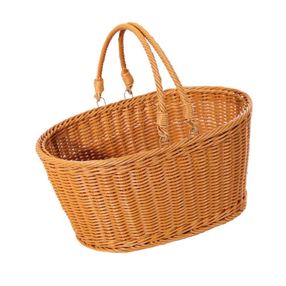 YARNOW Woven Willow Picnic Basket - Large Easter Basket, Wine & Cheese Carrier, Wicker Storage Bin for Fruits, Flowers, Cookies & Gifts - Perfect for Outdoor Picnics, Beach Parties & Home Decor