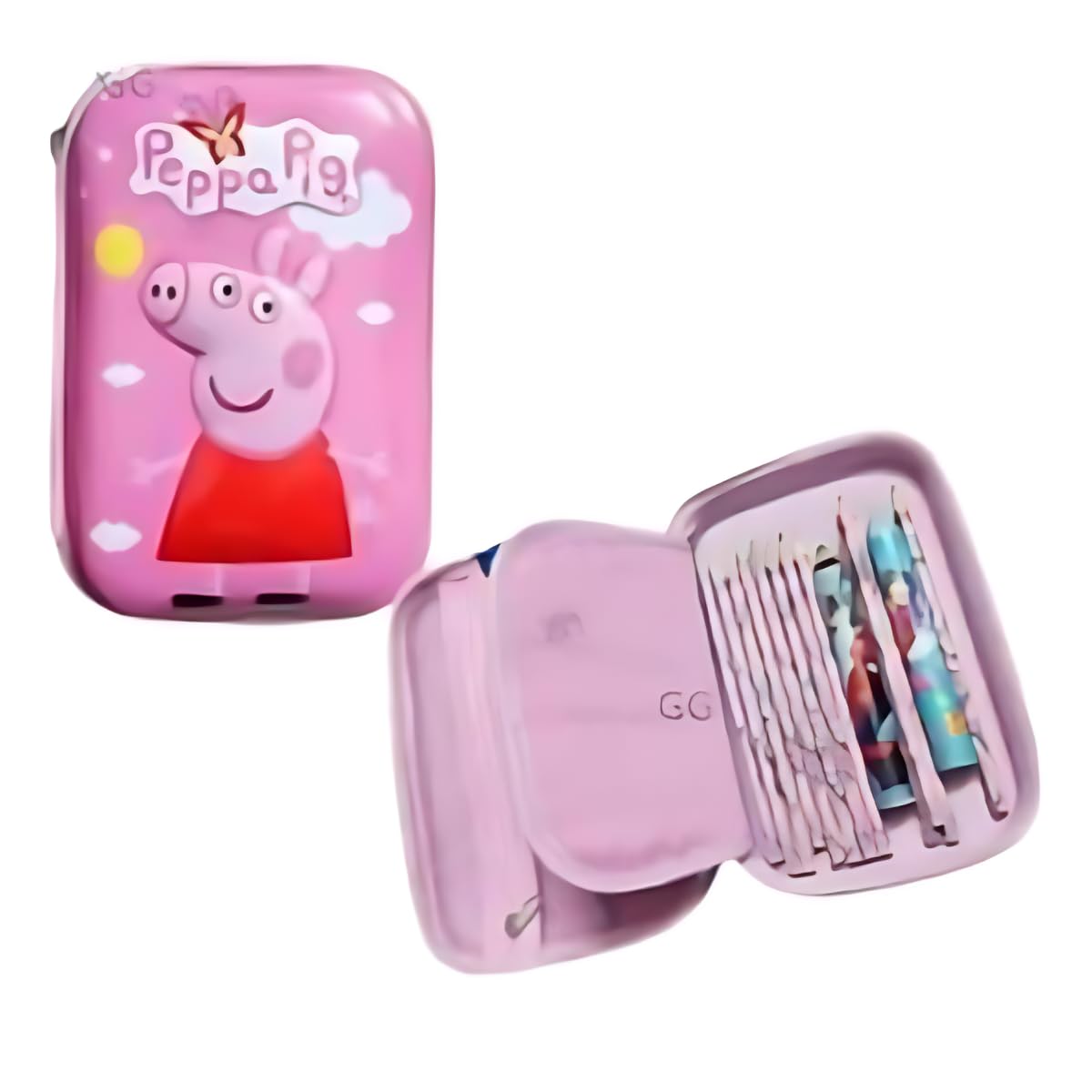 Lalji Creations Pig-Themed Hard Case Pencil Box for Kids - Large Multifunctional School Supply Organizer with Durable Hardtop | Perfect for School, Office & Travel (Great as Birthday Party Favor or Return Gift)