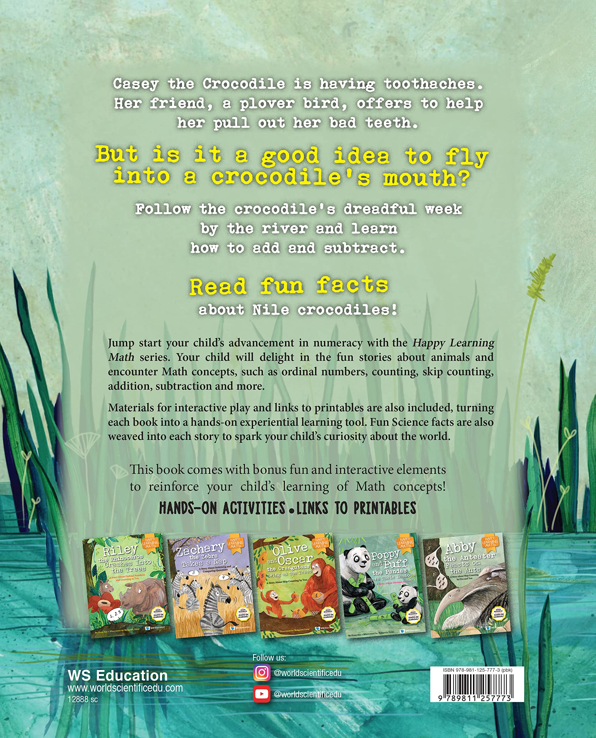 Casey the Crocodile Loses Her Teeth: A Fun Math Storybook for Kids Learning Addition and Subtraction | Educational Children's Book for Classroom & Homeschooling