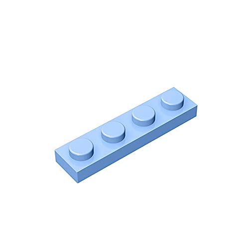 **Eske Kouri Gobricks GDS-504 1x4 Plate - Compatible with Lego 3710 & Major Brick Brands - Bright Light Blue (30 PCS) - Perfect for DIY Building Projects, MOCs, and Creative Play**
