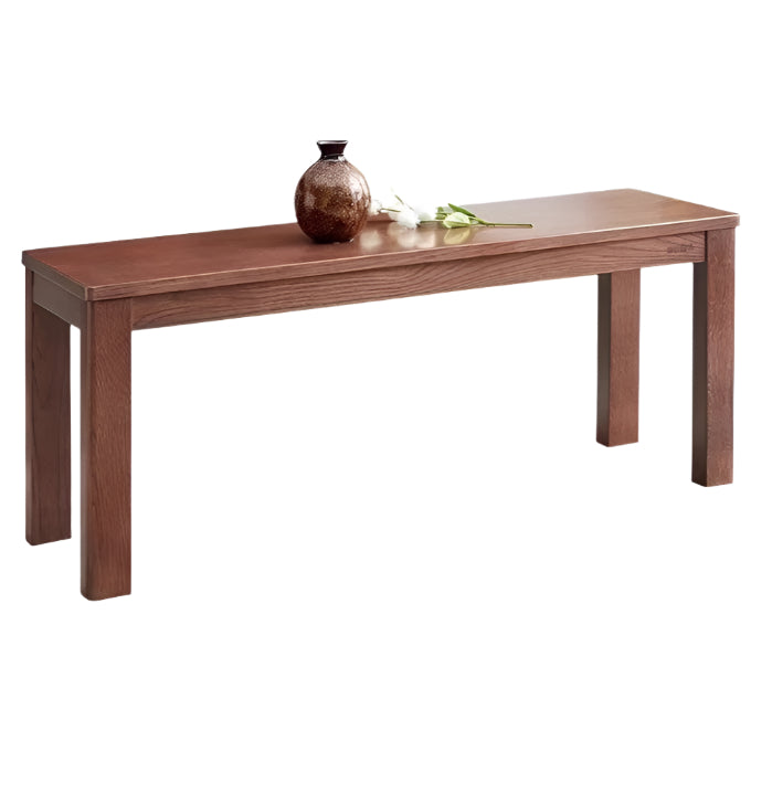 Solid Oak & Black Walnut Nordic Style Long Bench - Rustic Wooden Entryway, Dining Room, or Bedroom Seating Furniture for Home Decor