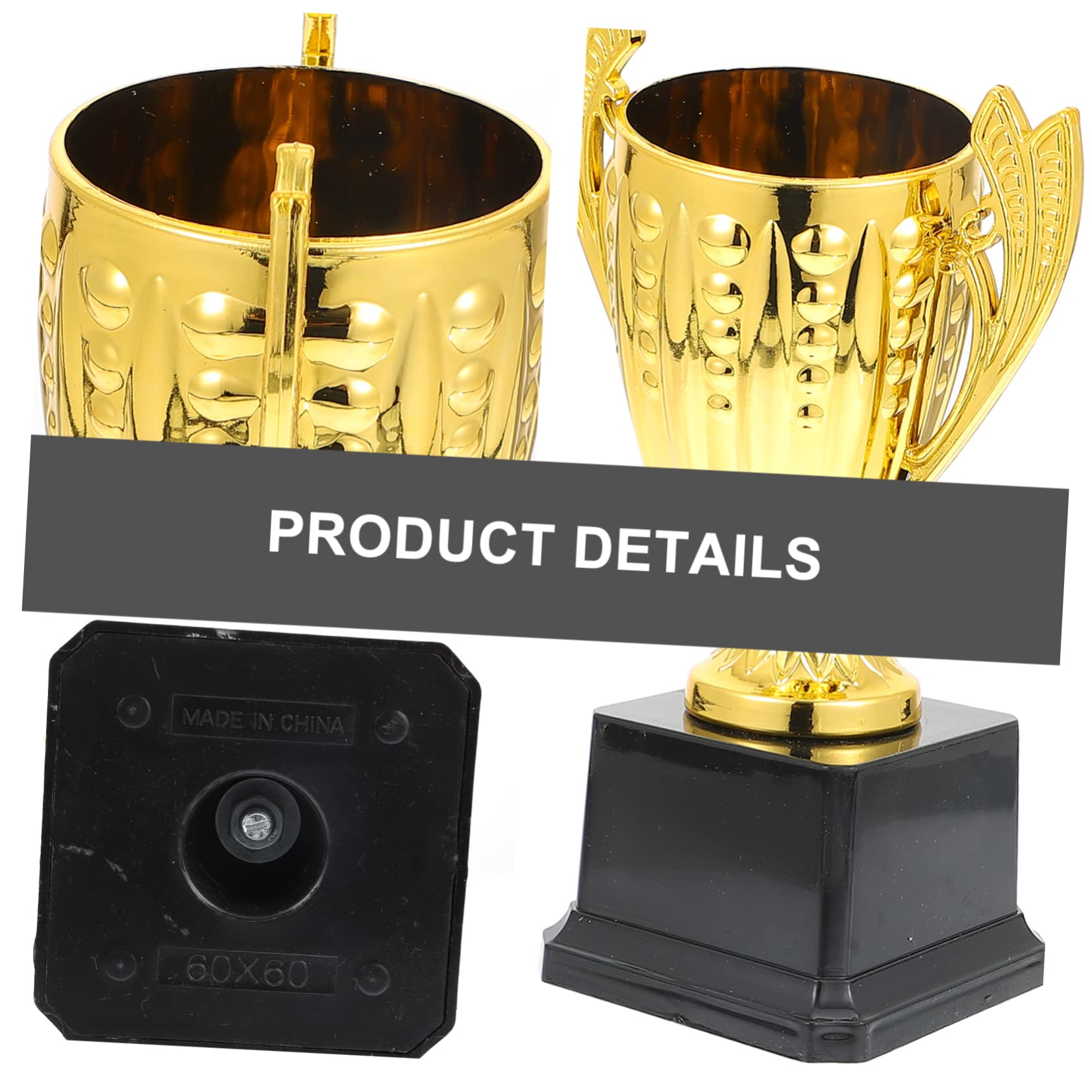 WOONEKY 1pc Golden Plastic Trophy Cup - Competition Award, Winning Prize for Sports, Academic Achievements & Corporate Events - Perfect for School Awards, Office Recognition & Tournament Ceremonies