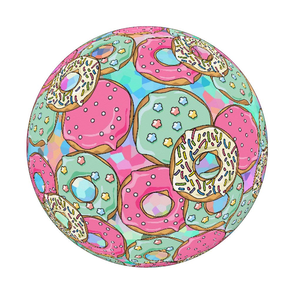 Donut Food Sprinkles Glazed Sweet Chocolate Dough Dessert PopSockets Grip and Stand for Phones and Tablets - Perfect for Baking Enthusiasts & Sweet Treat Lovers