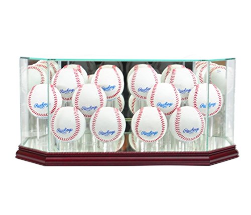 12BSB-C Octagon 12 Baseball Display Case - Cherry Wood Collector's Showcase for Autographed Balls, Sports Memorabilia & Trophy Display